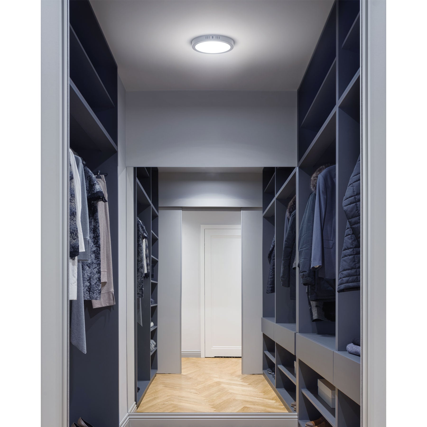 Luminario LED plafón 12W 6500K, redondo, gris, VOLTECK