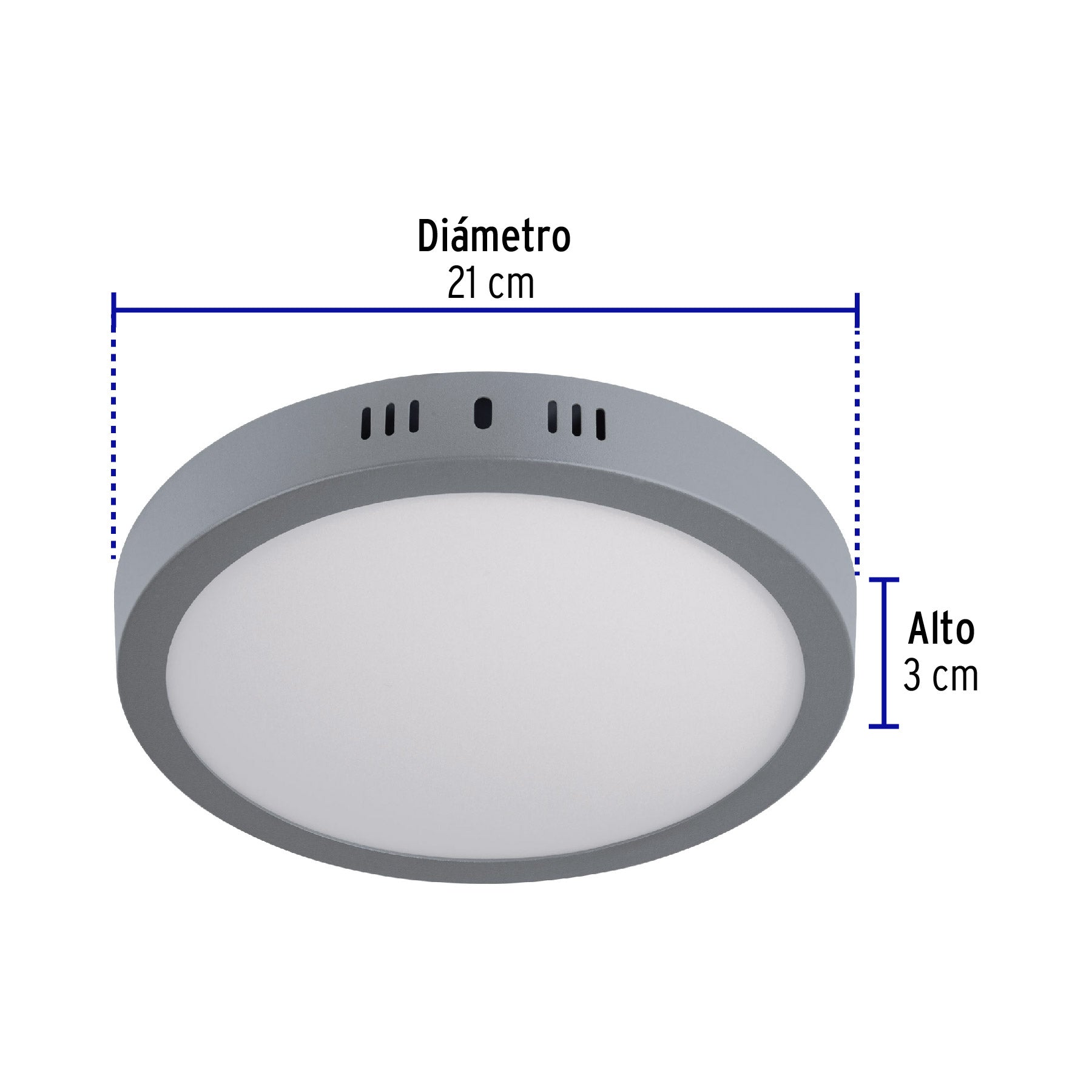 Luminario LED plafón 18W 6500K, redondo, gris, VOLTECK