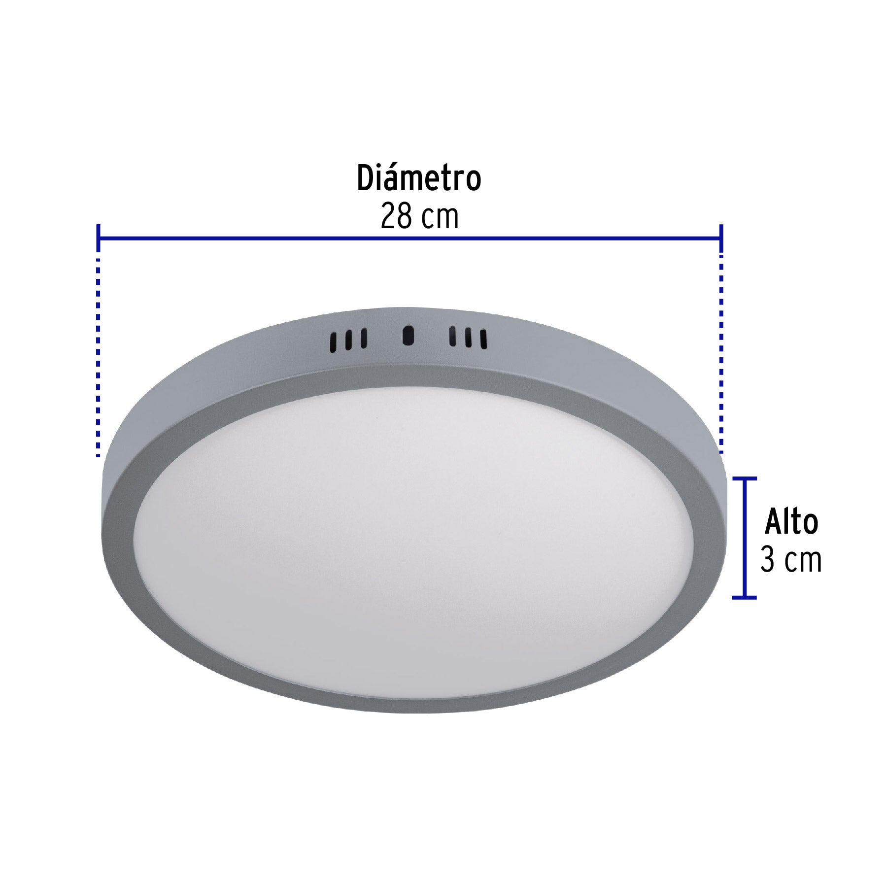 Luminario LED plafón 24W 6500K, redondo, gris, VOLTECK