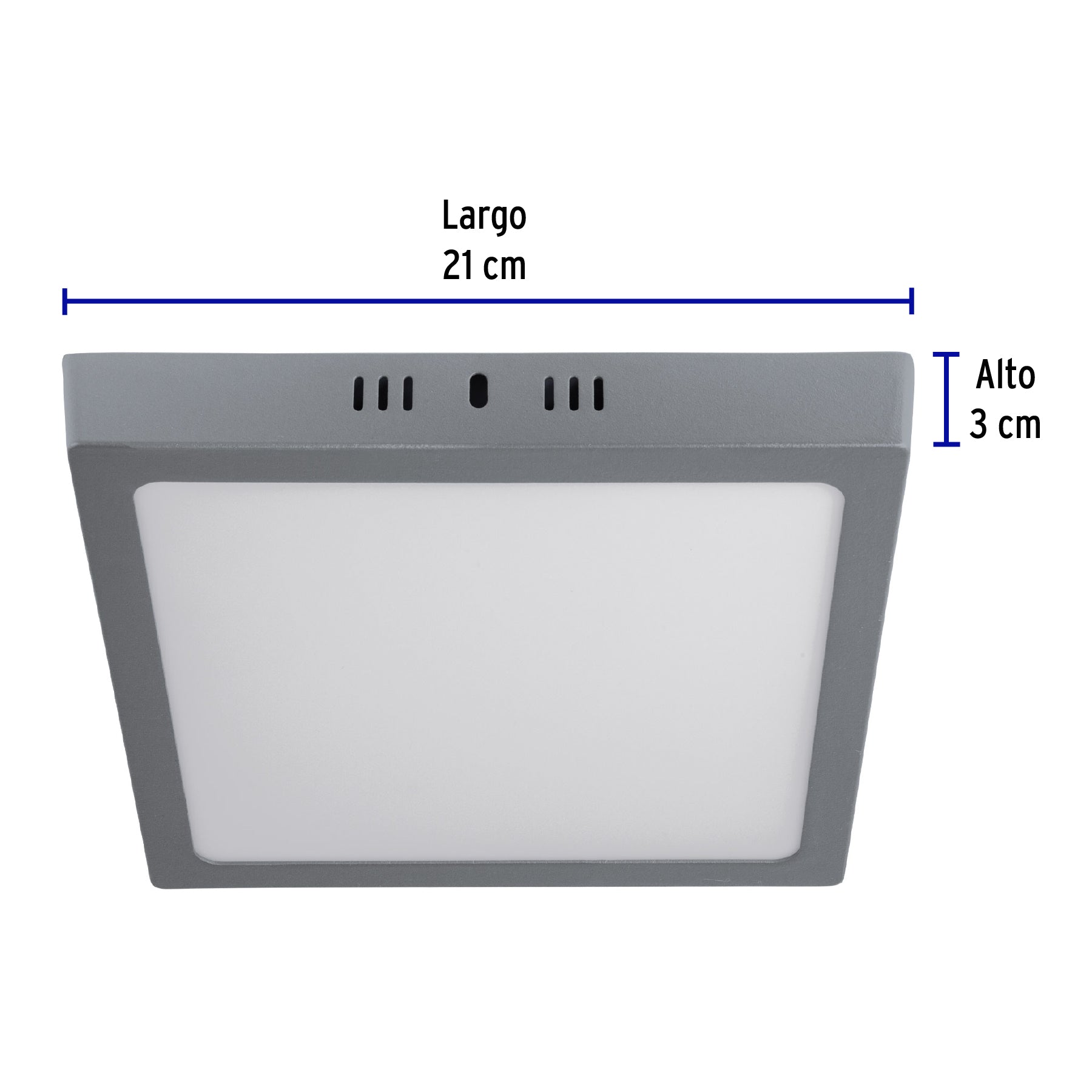 Luminario LED plafón 18W 6500K, cuadrado, gris, VOLTECK
