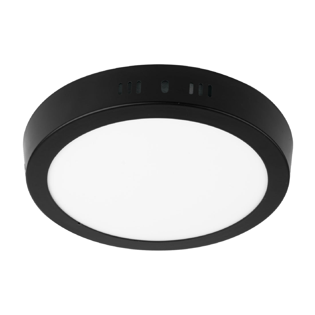 Luminario LED plafón 12W 6500K, redondo, negro, VOLTECK
