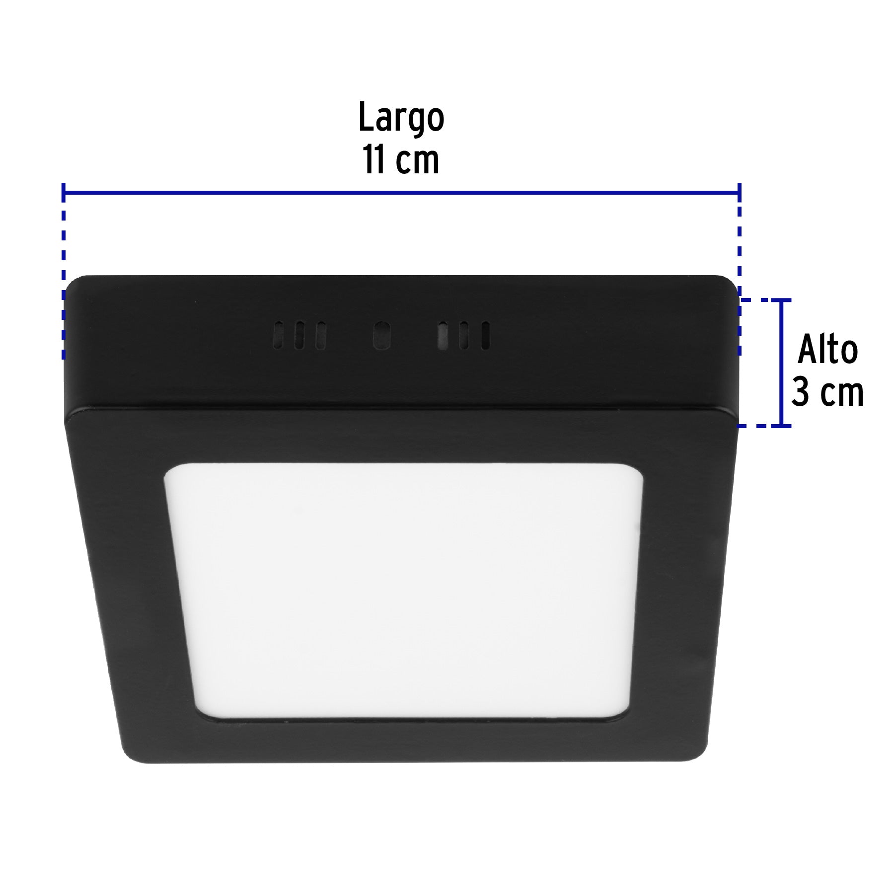 Luminario LED plafón 6W 6500K, cuadrado, negro, VOLTECK
