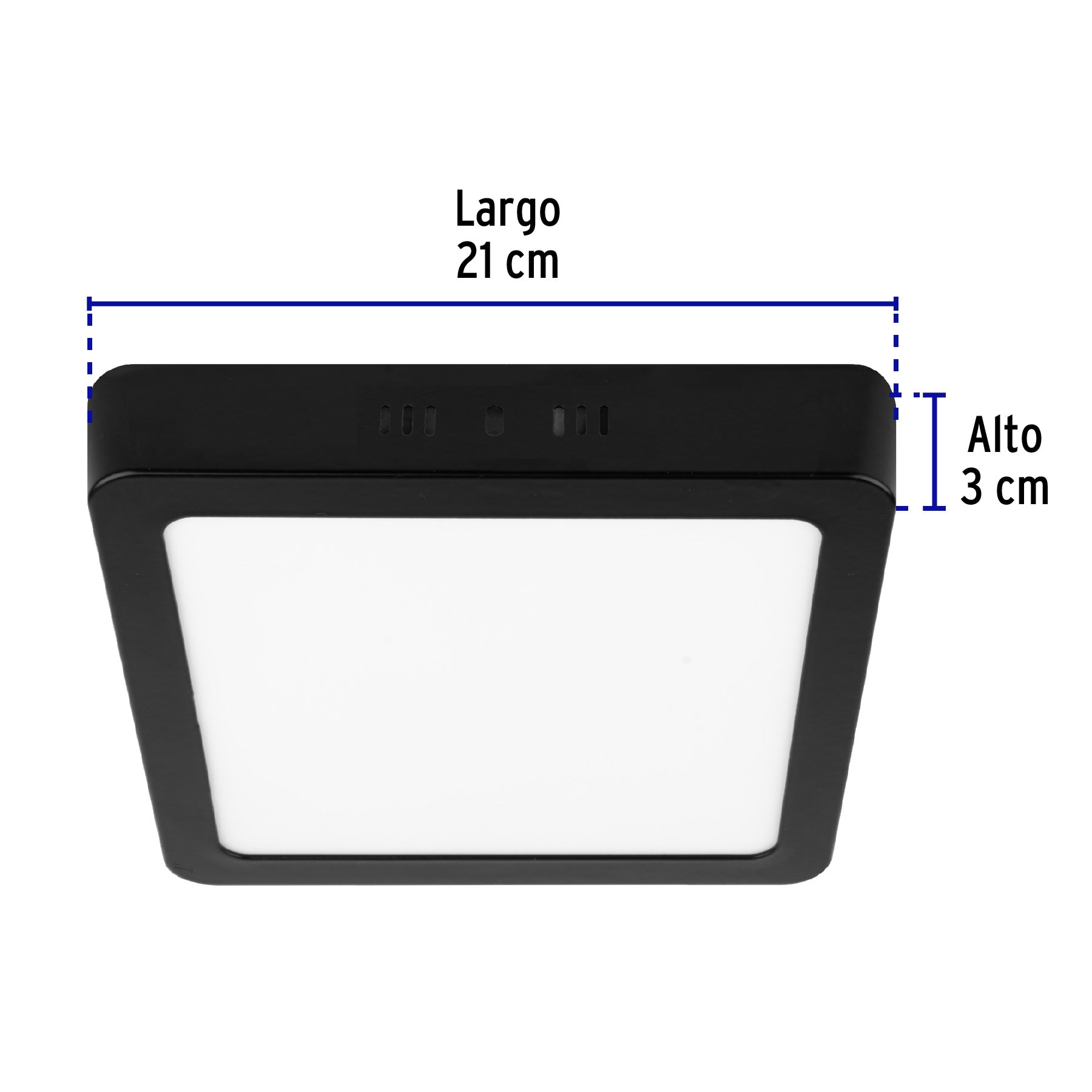 Luminario LED plafón 18W 6500K, cuadrado, negro, VOLTECK