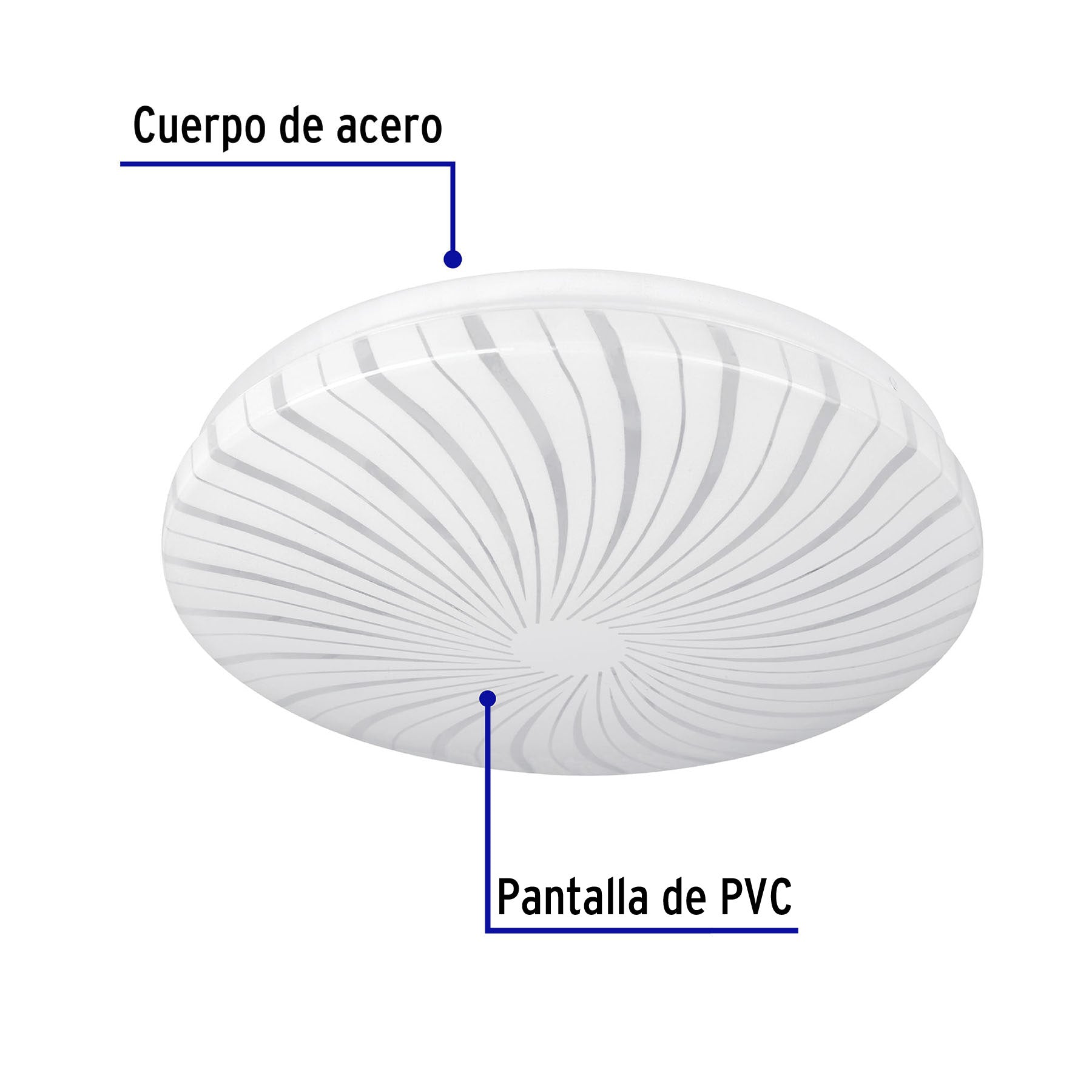 Luminario LED plafón decorativo 8W 6500K, espiral, BASIC