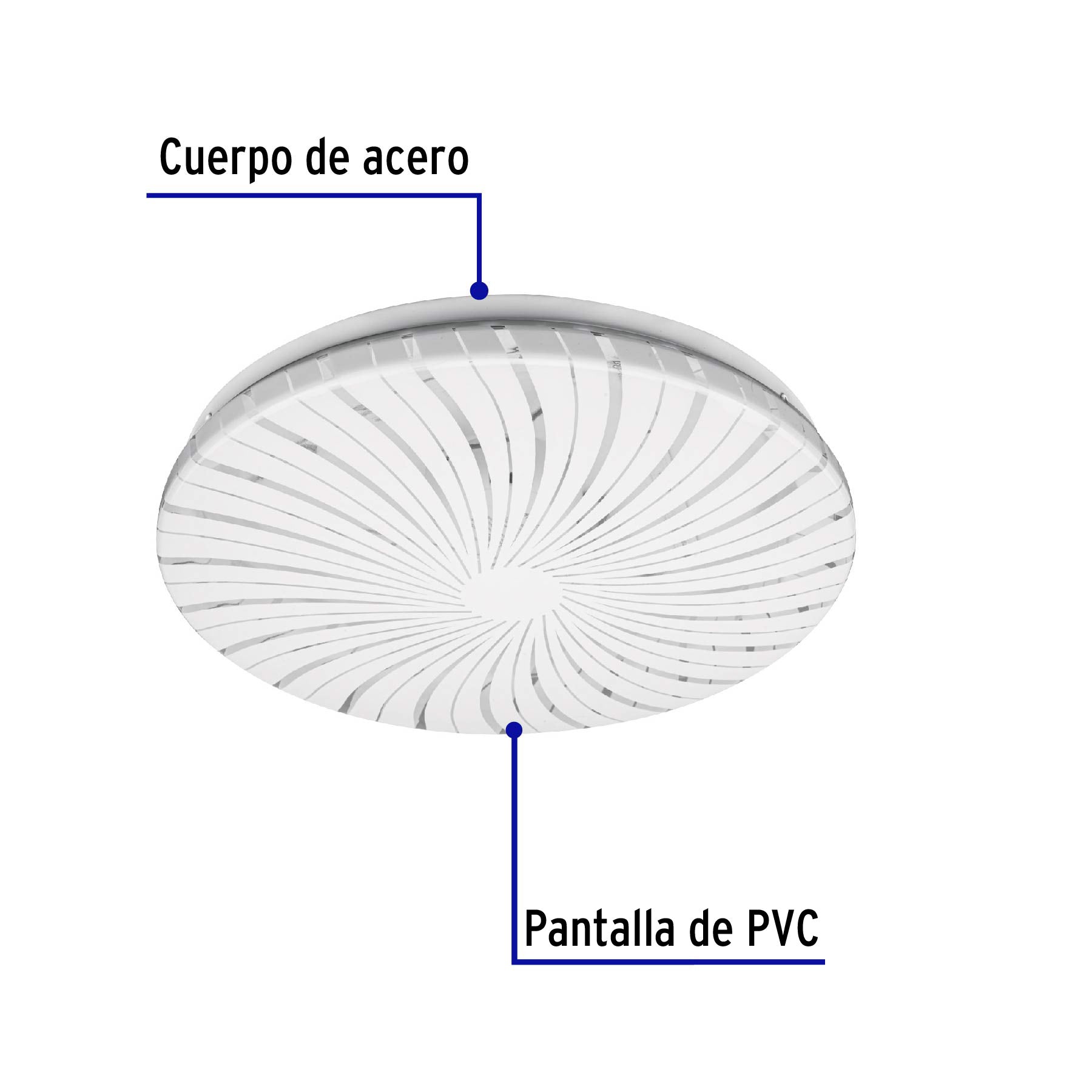 Luminario LED plafón decorativo 15W 3000K, espiral, BASIC