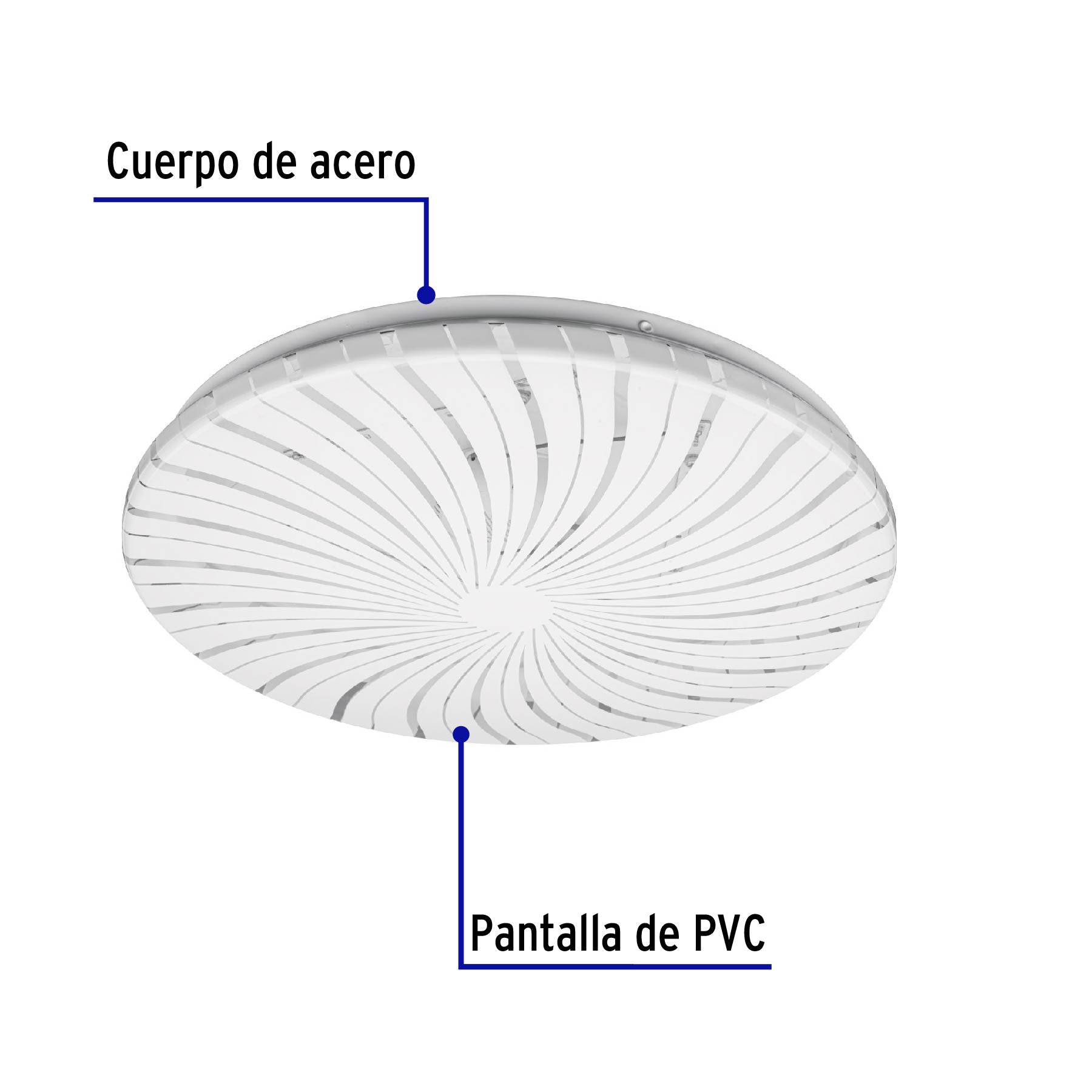 Luminario LED plafón decorativo 18W 3000K, espiral, BASIC