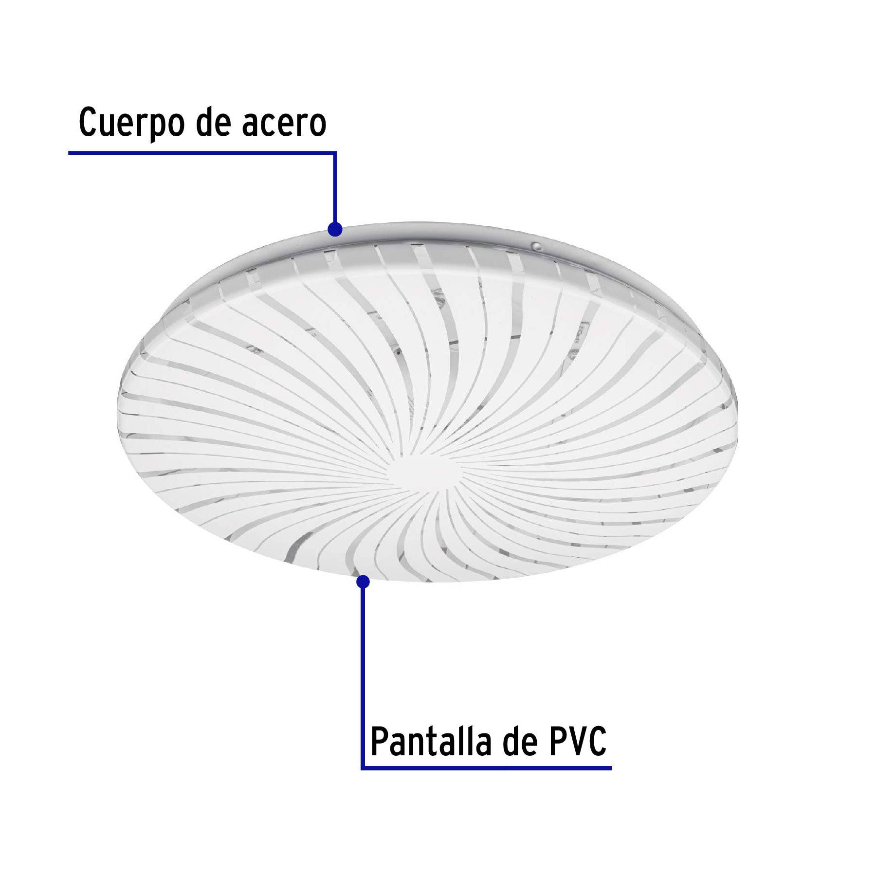 Luminario LED plafón decorativo 18W 6500K, espiral, BASIC