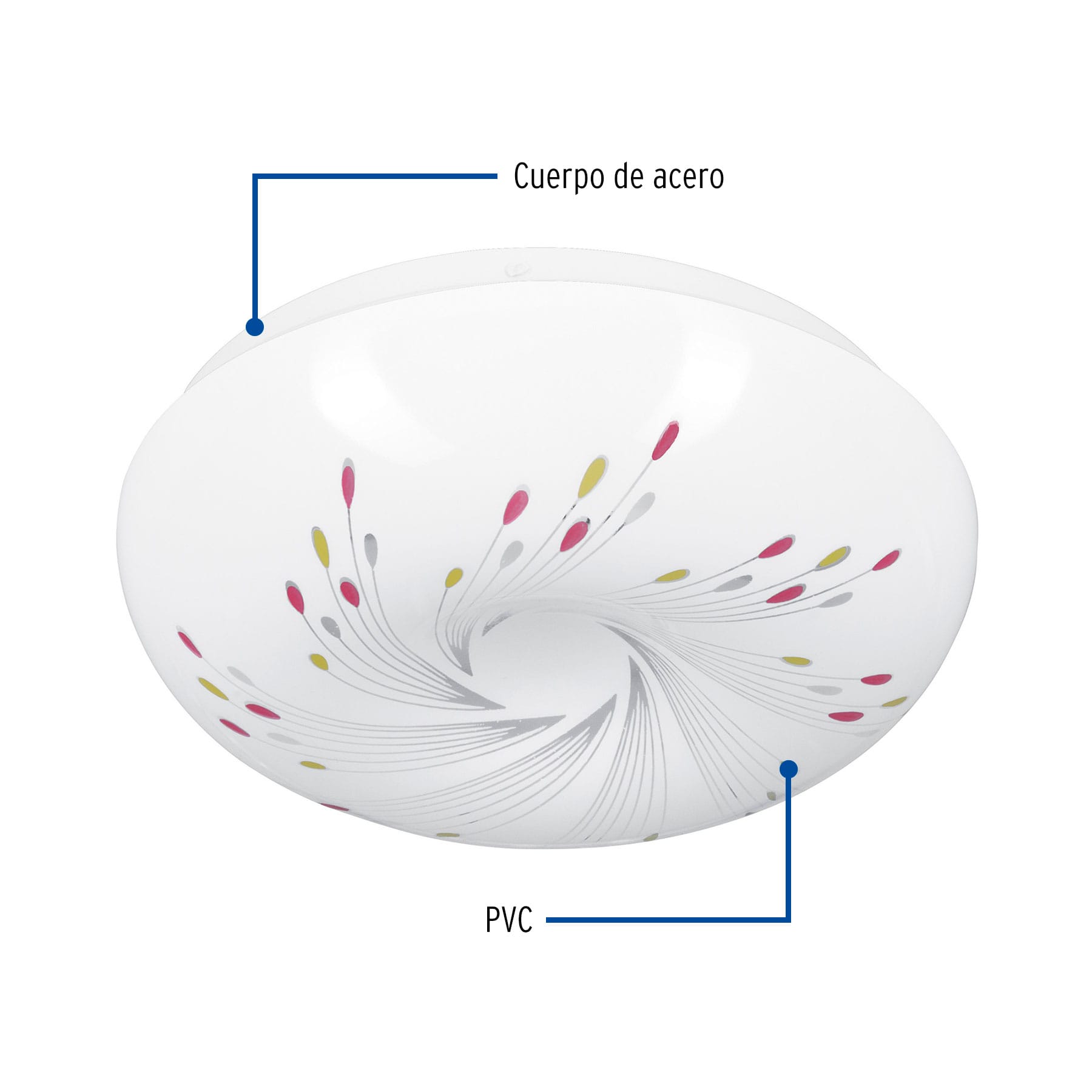Luminario LED 8 W plafón decorativo espiral luz día, VOLTECK