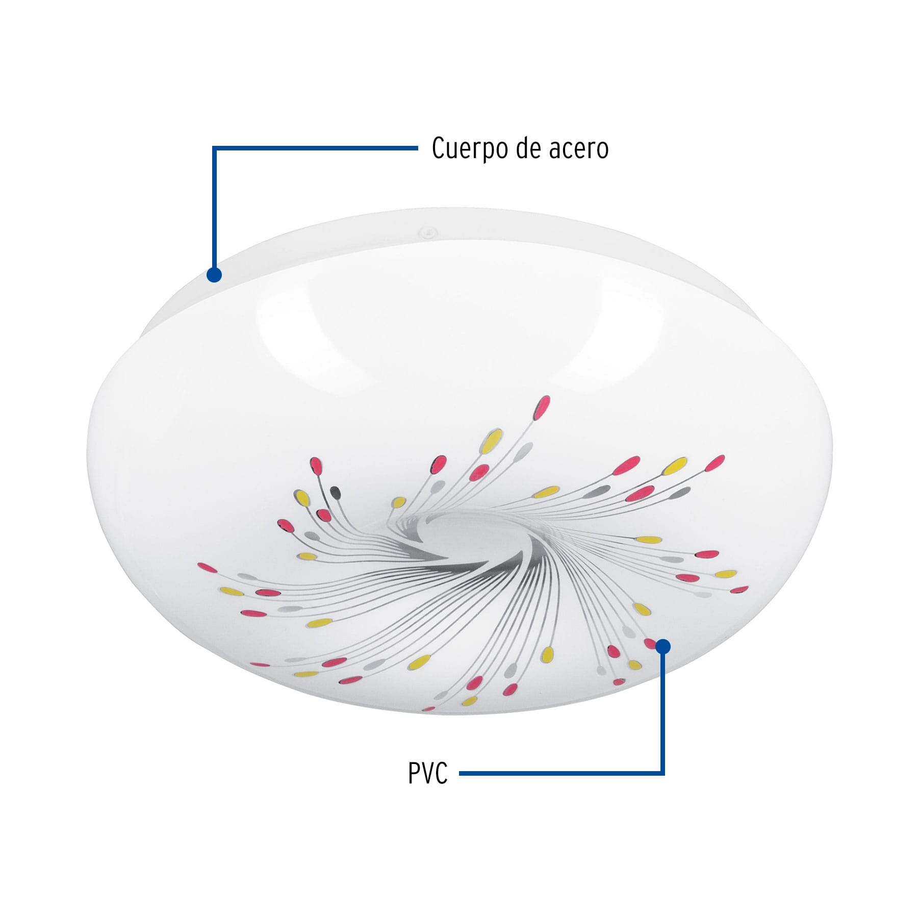 Luminario LED 15 W plafón decorativo espiral luz día