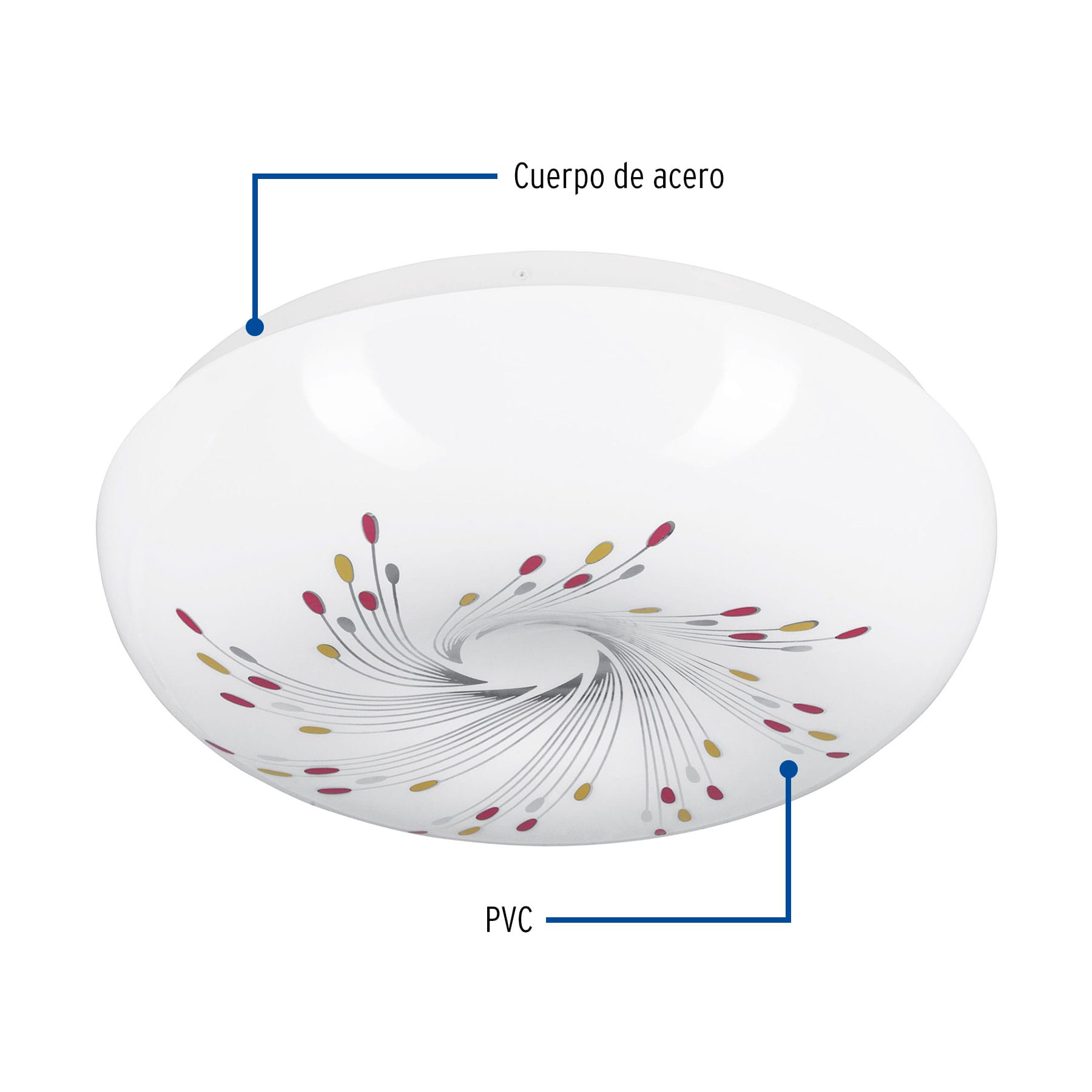 Luminario LED 18 W plafón decorativo espiral luz día