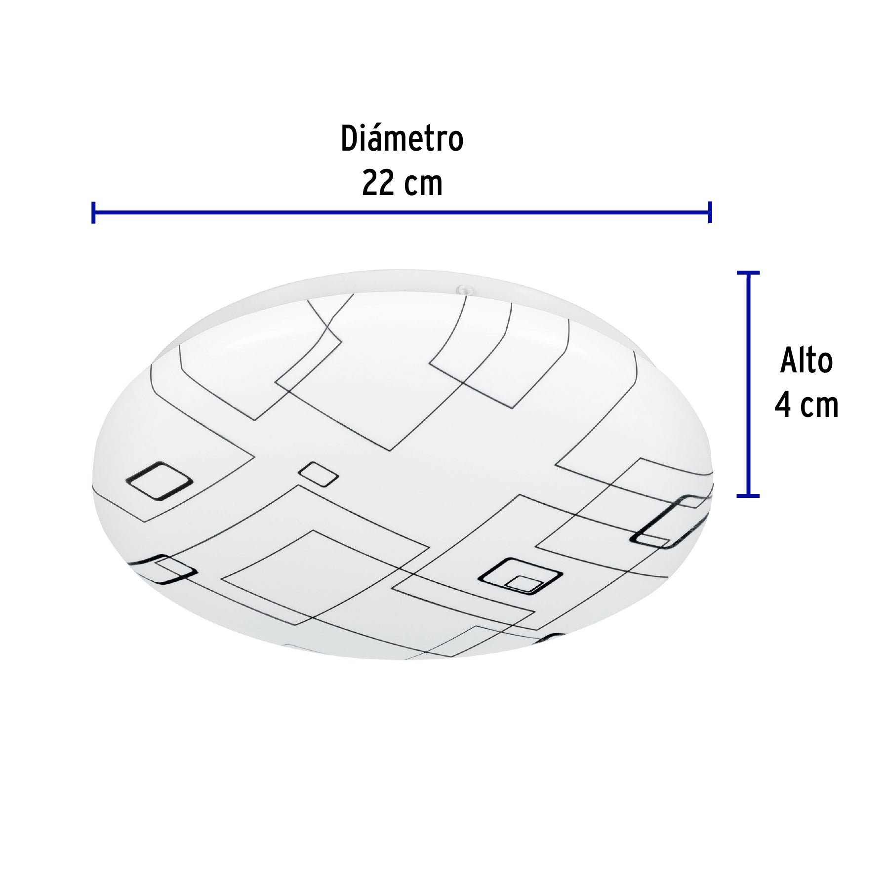 Luminario LED plafón decorativo 8W 6500K, cuadros, BASIC