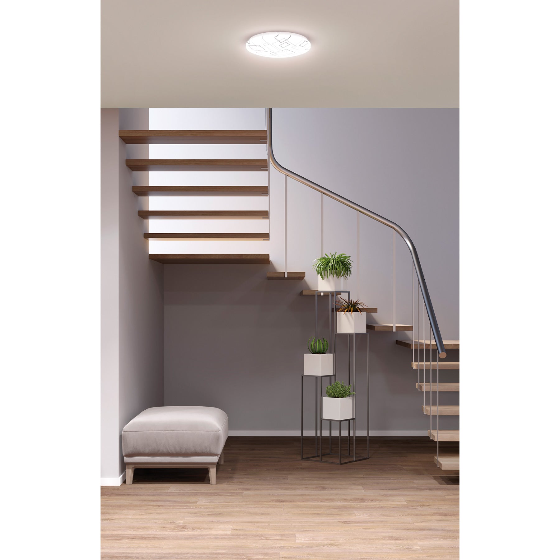 Luminario LED plafón decorativo 18W 6500K, cuadros, BASIC
