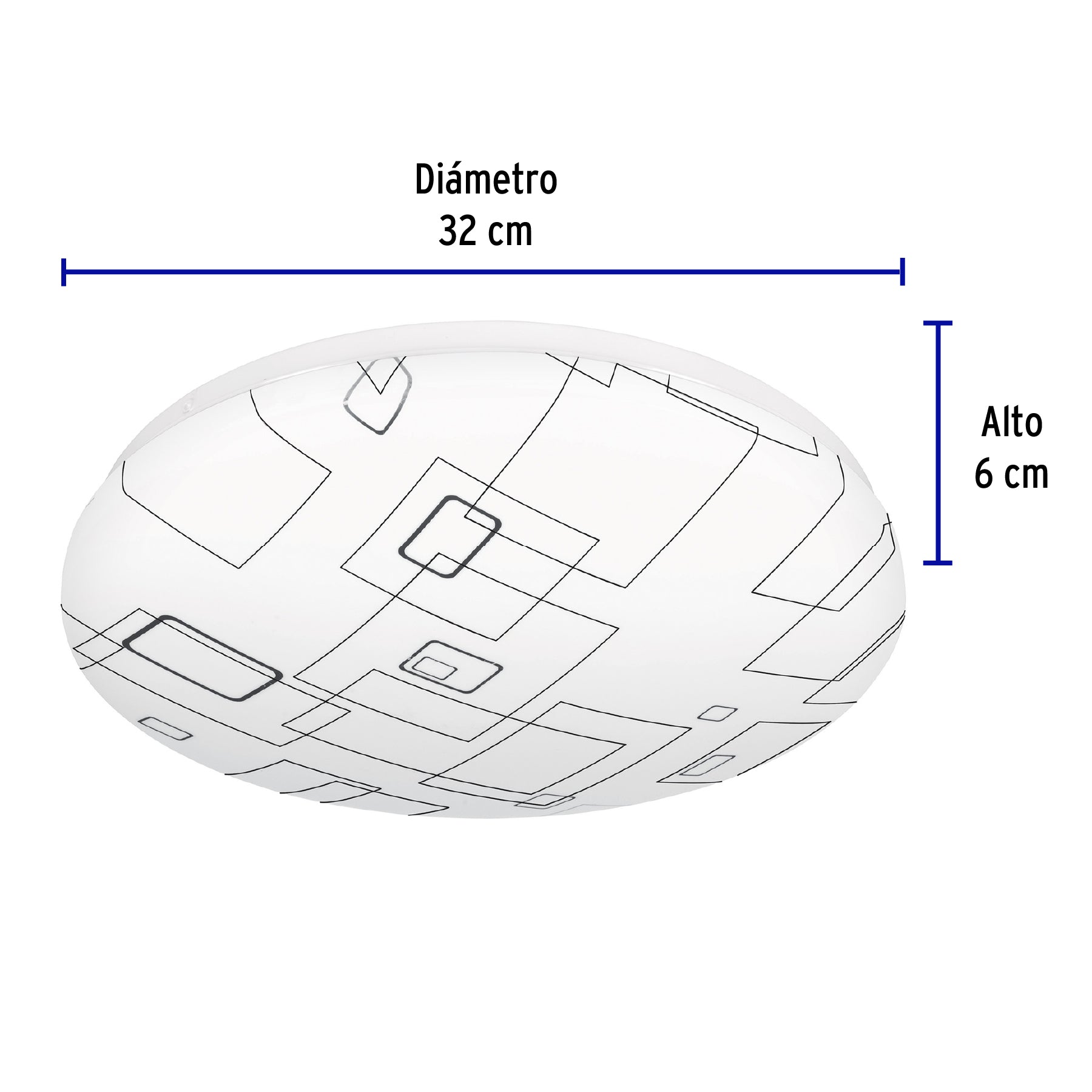 Luminario LED plafón decorativo 18W 6500K, cuadros, BASIC