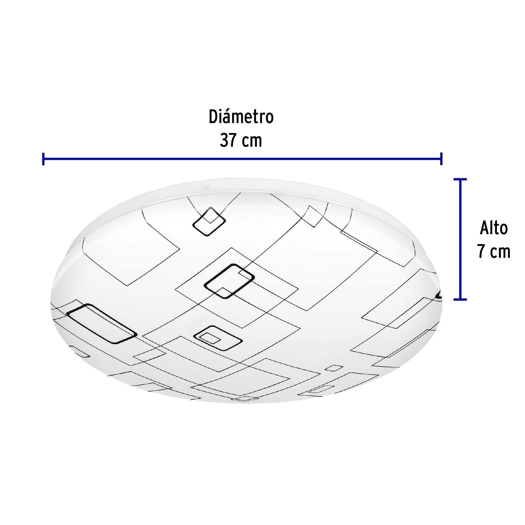 Luminario LED plafón decorativo 22W 6500K, cuadros, BASIC