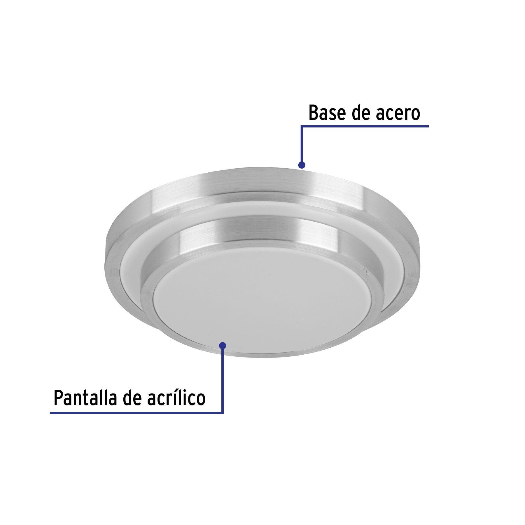 Luminario LED plafón decorativo 18W 6500K, metálico, BASIC