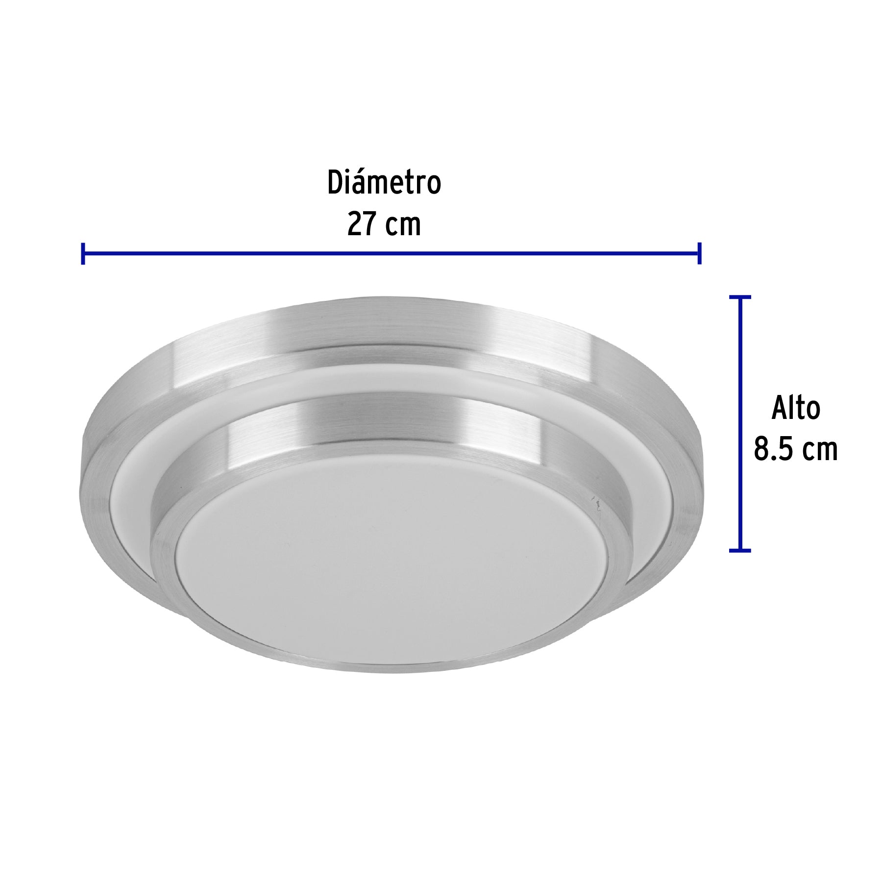 Luminario LED plafón decorativo 18W 6500K, metálico, BASIC
