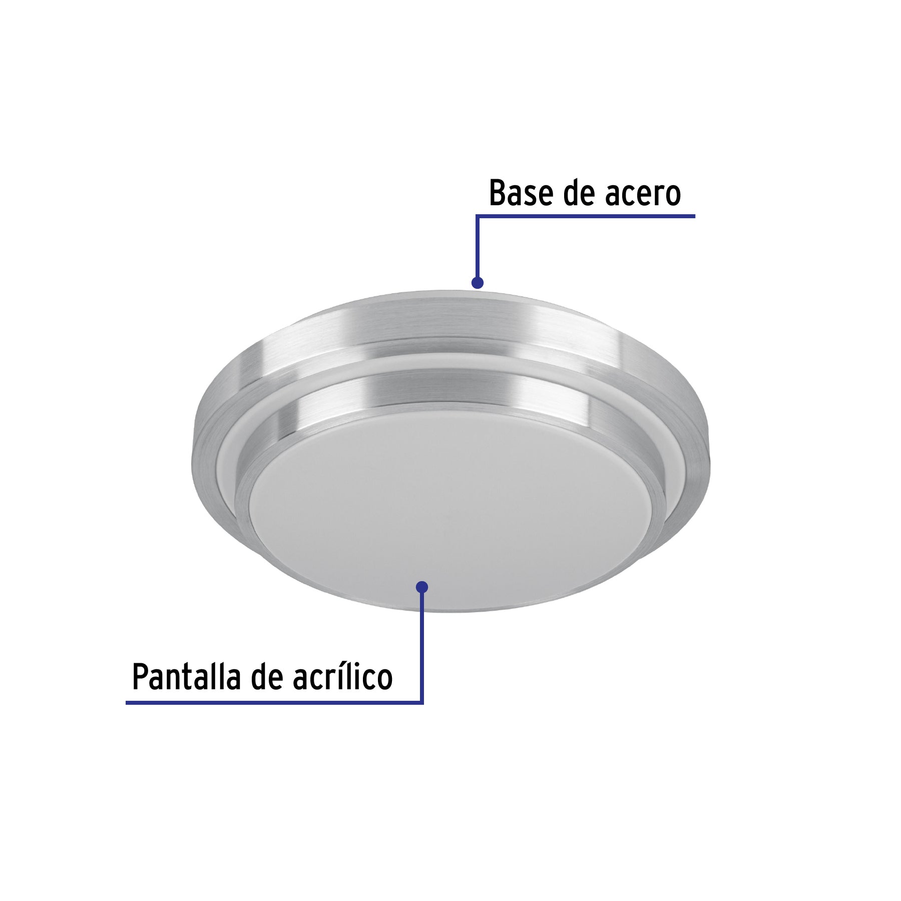 Luminario LED plafón decorativo 22W 6500K, metálico, BASIC