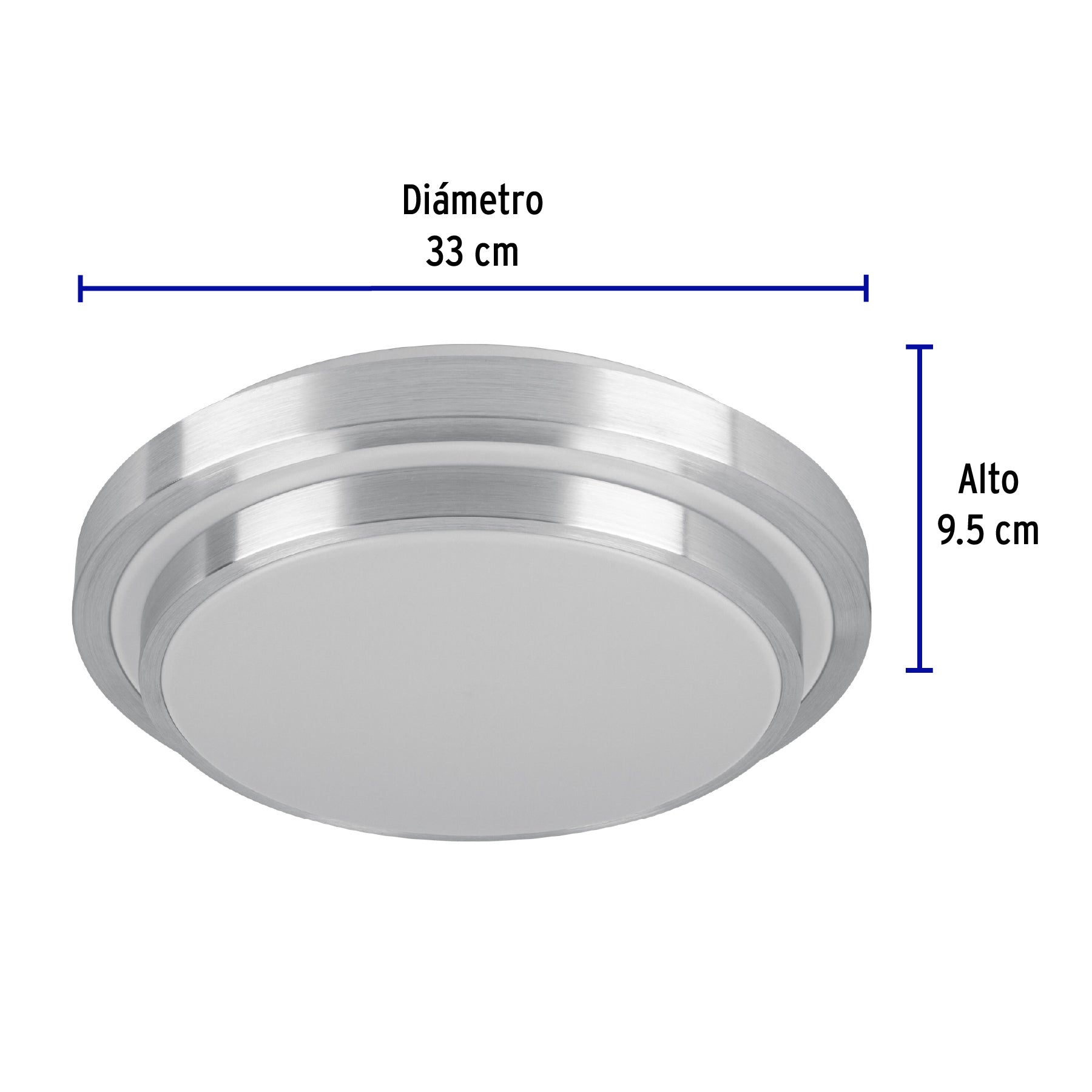 Luminario LED plafón decorativo 22W 6500K, metálico, BASIC