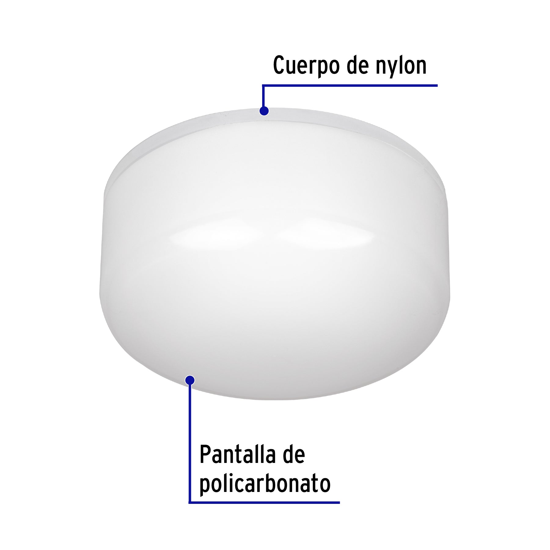 Luminario LED plafón 15W 6500K, con base E26, VOLTECK