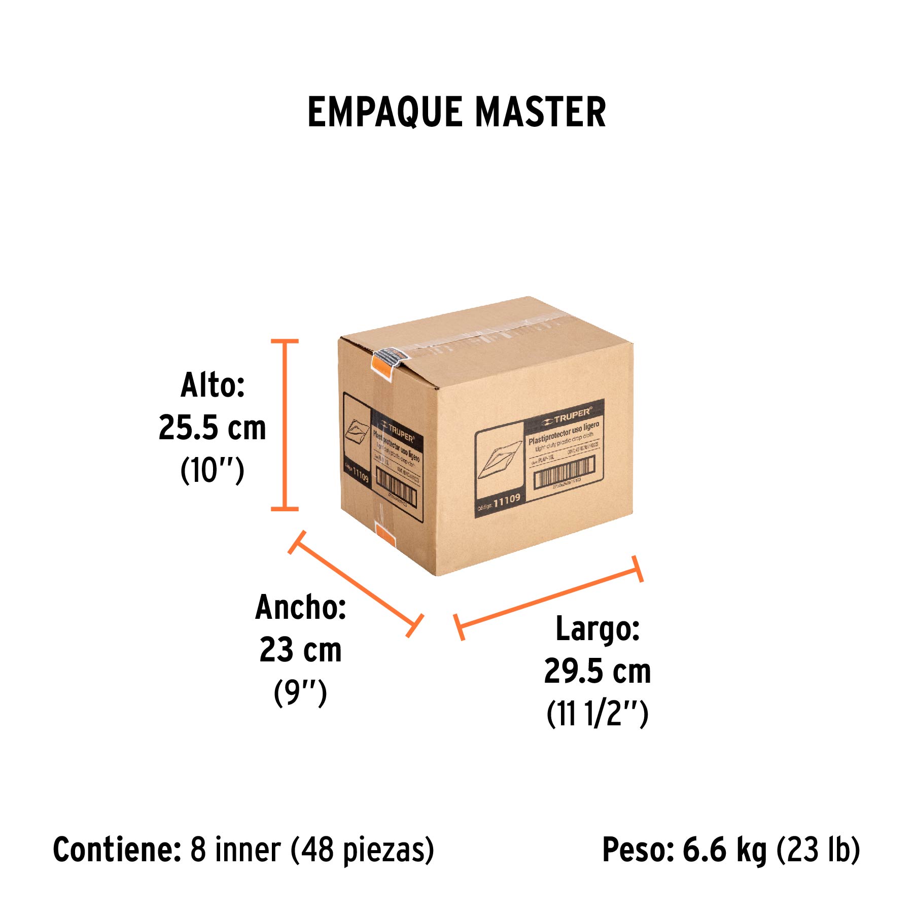 Plastiprotector 5 x 3 m, uso ligero, TRUPER - Empaque