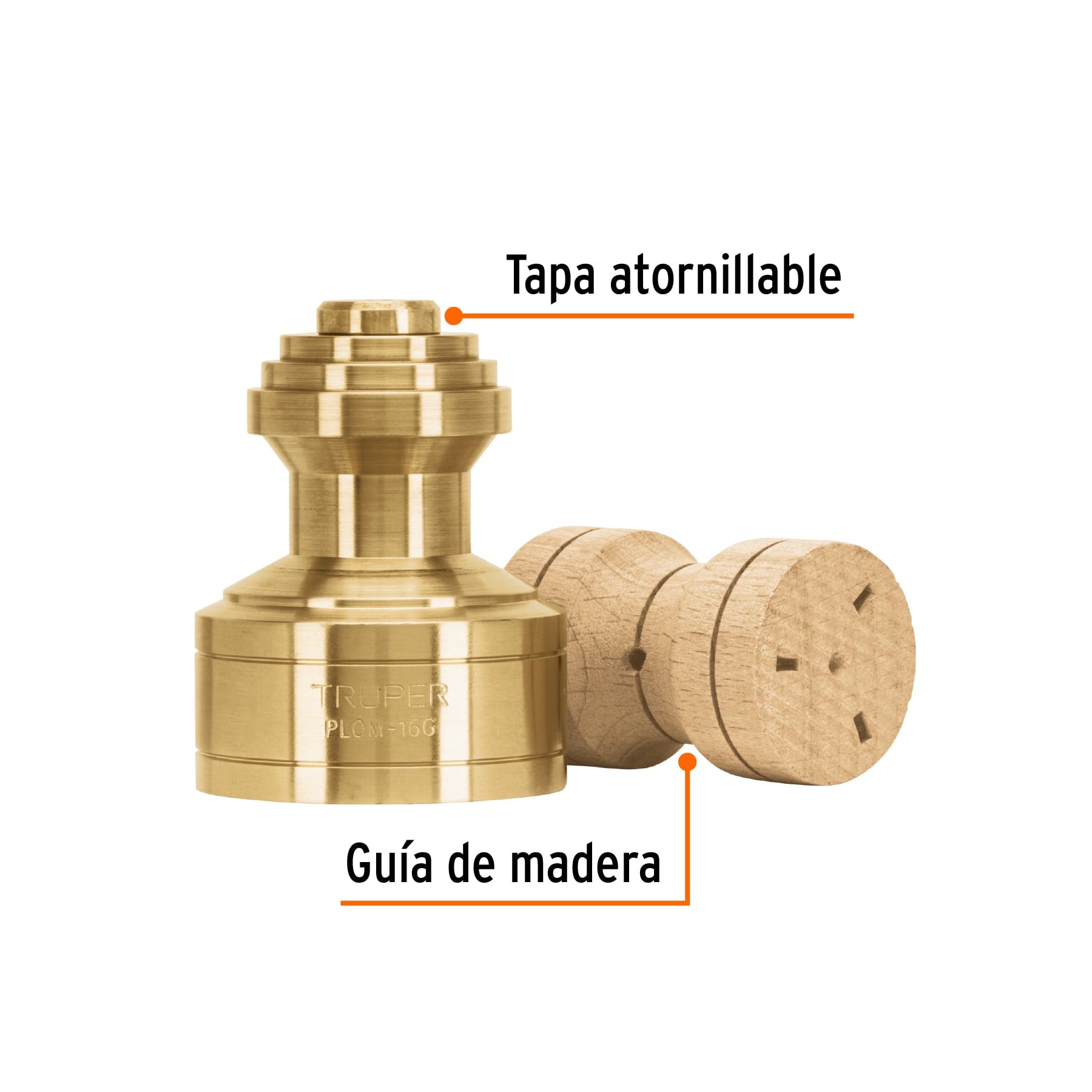 Plomada de latón 16 oz tipo Guatemala, TRUPER