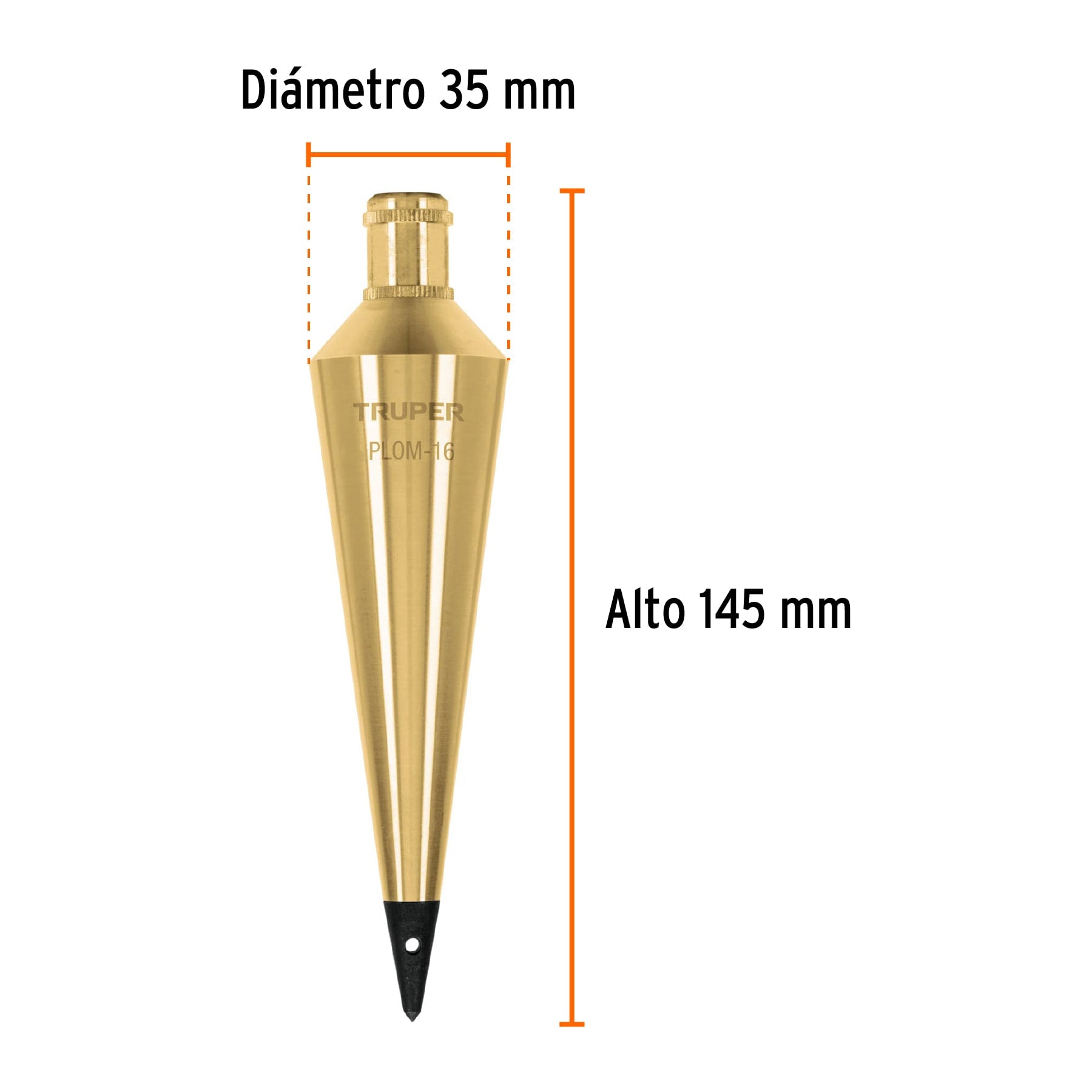 Plomada de latón 16 oz, TRUPER