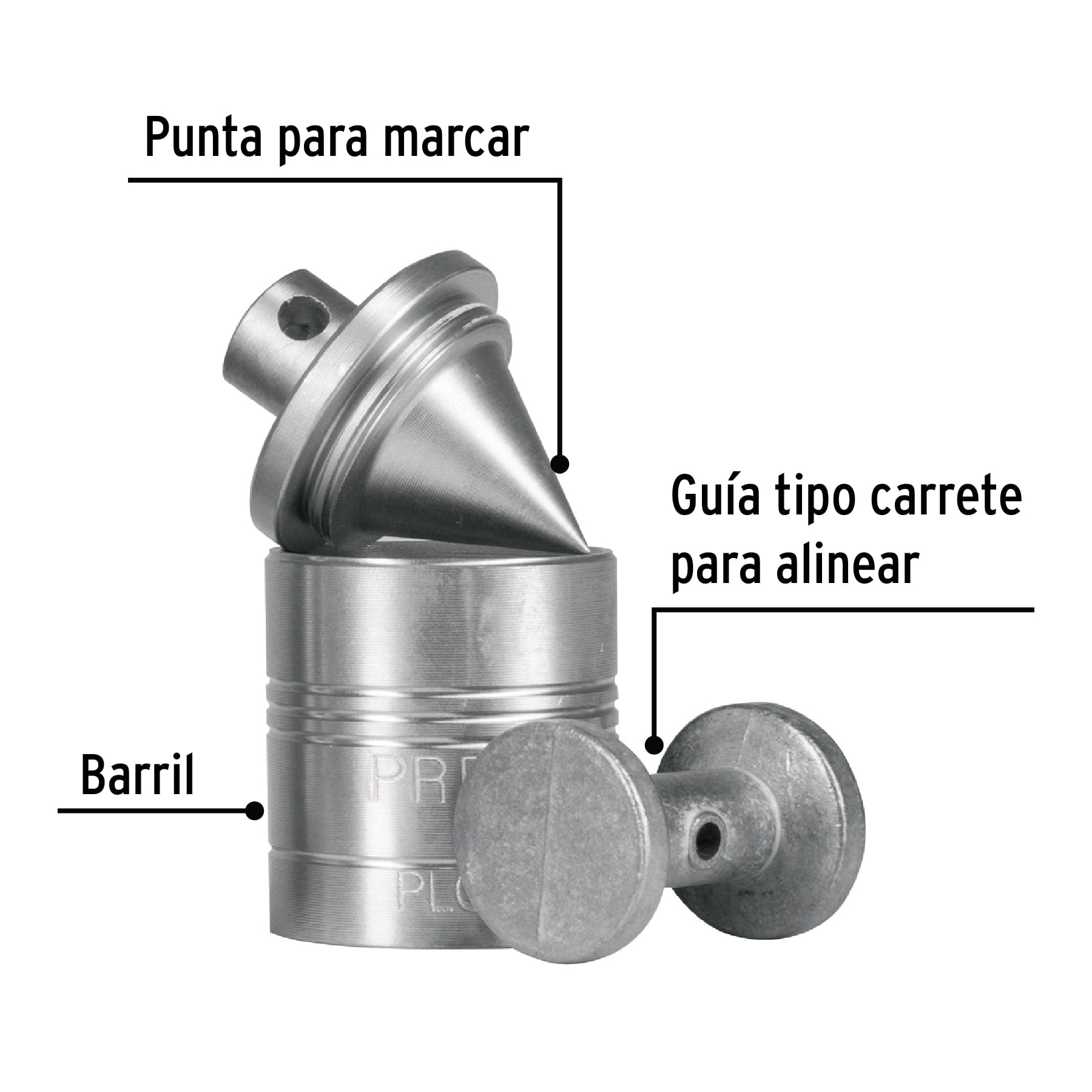 Plomada metálica de 310 g con centro, PRETUL