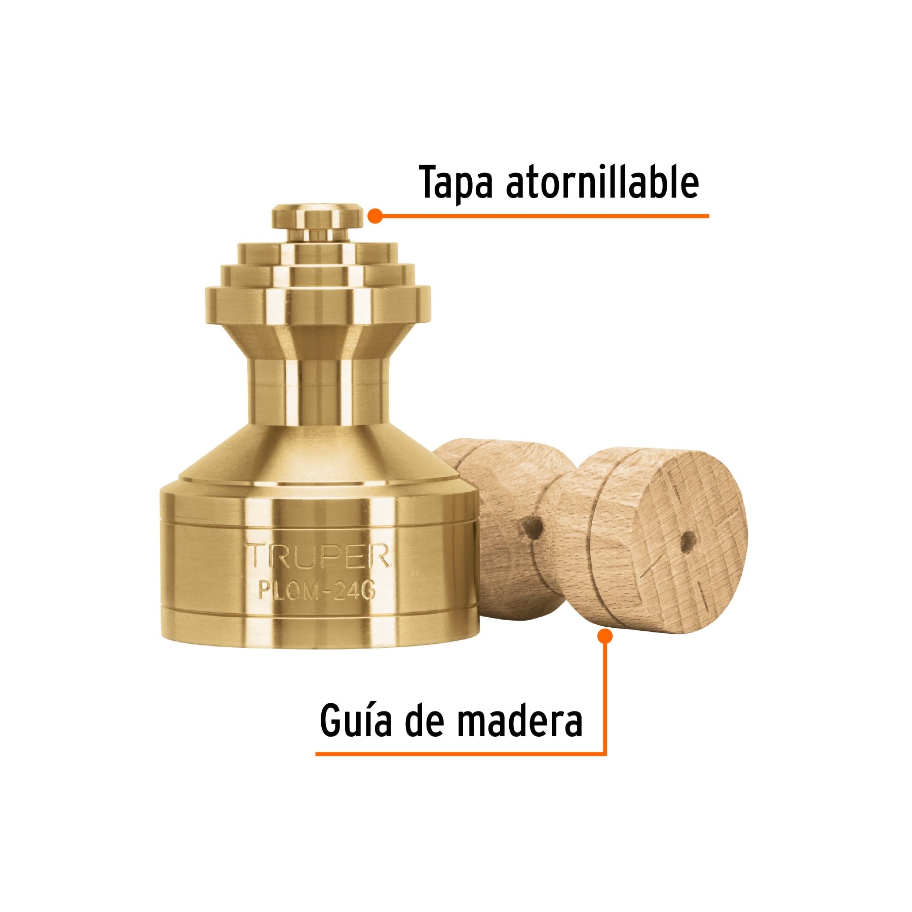 Plomada de latón 32 oz tipo Guatemala, TRUPER