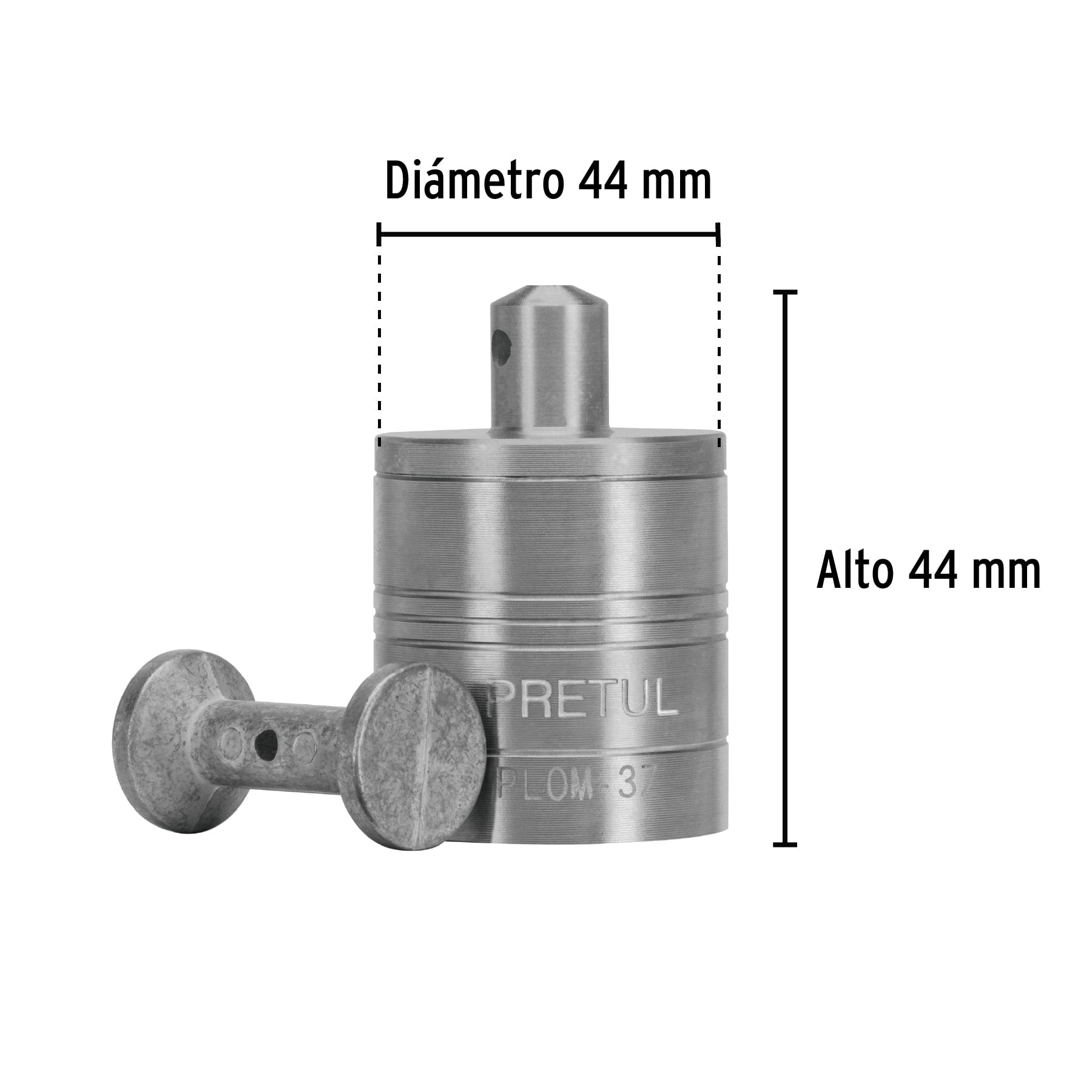 Plomada metálica de 340 g con centro, PRETUL