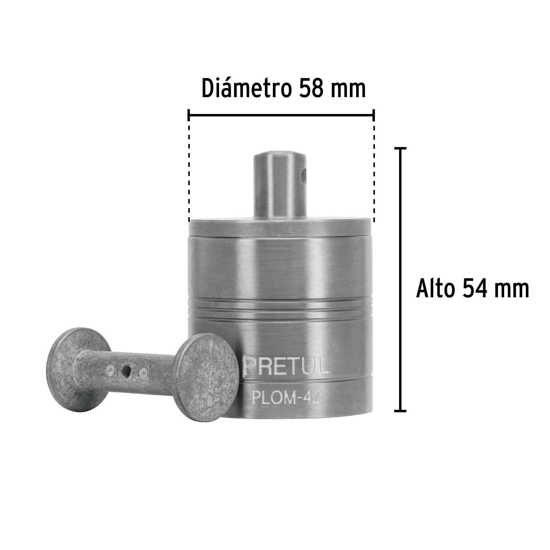 Plomada metálica de 675 g con centro, PRETUL