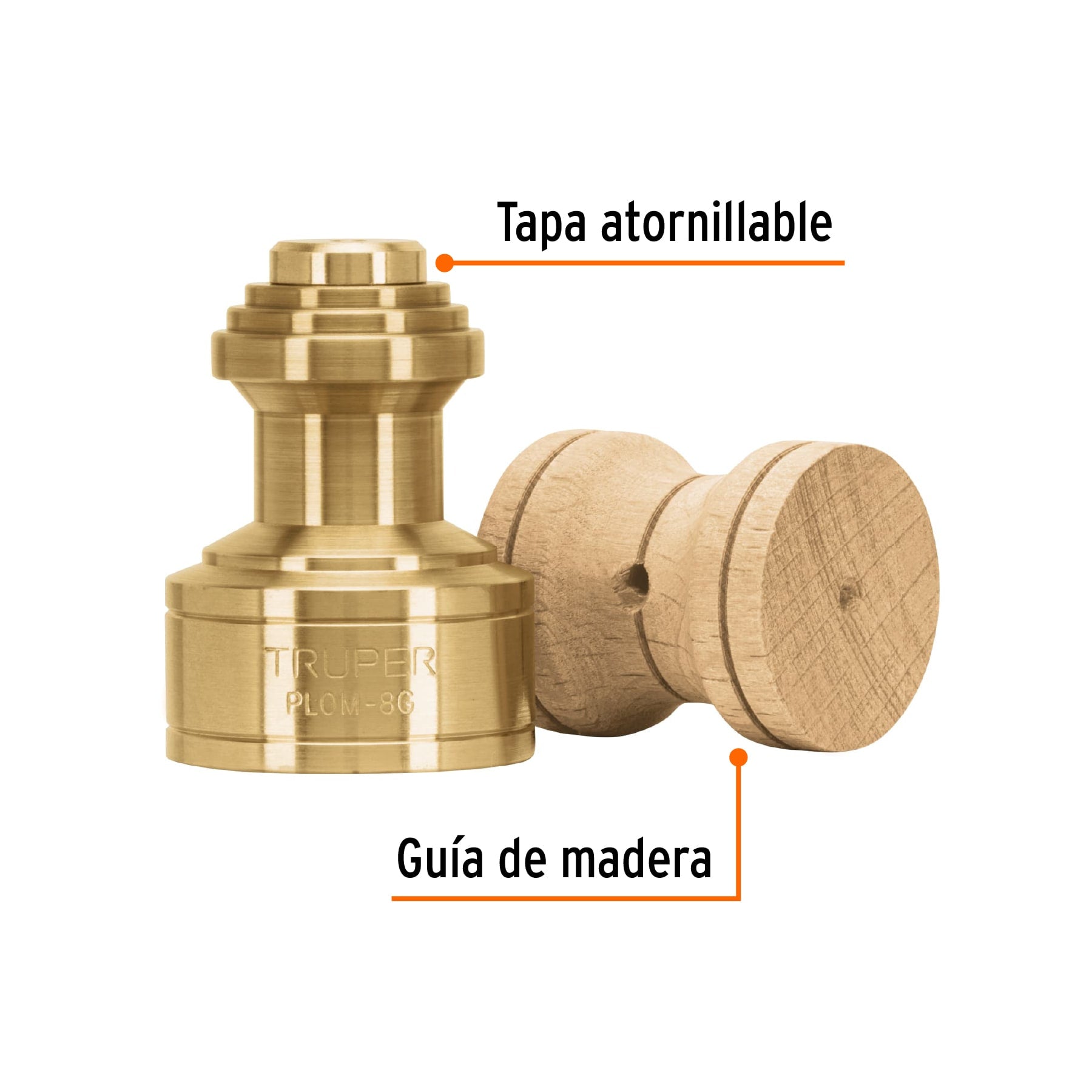 Plomada de latón 8 oz tipo Guatemala, TRUPER