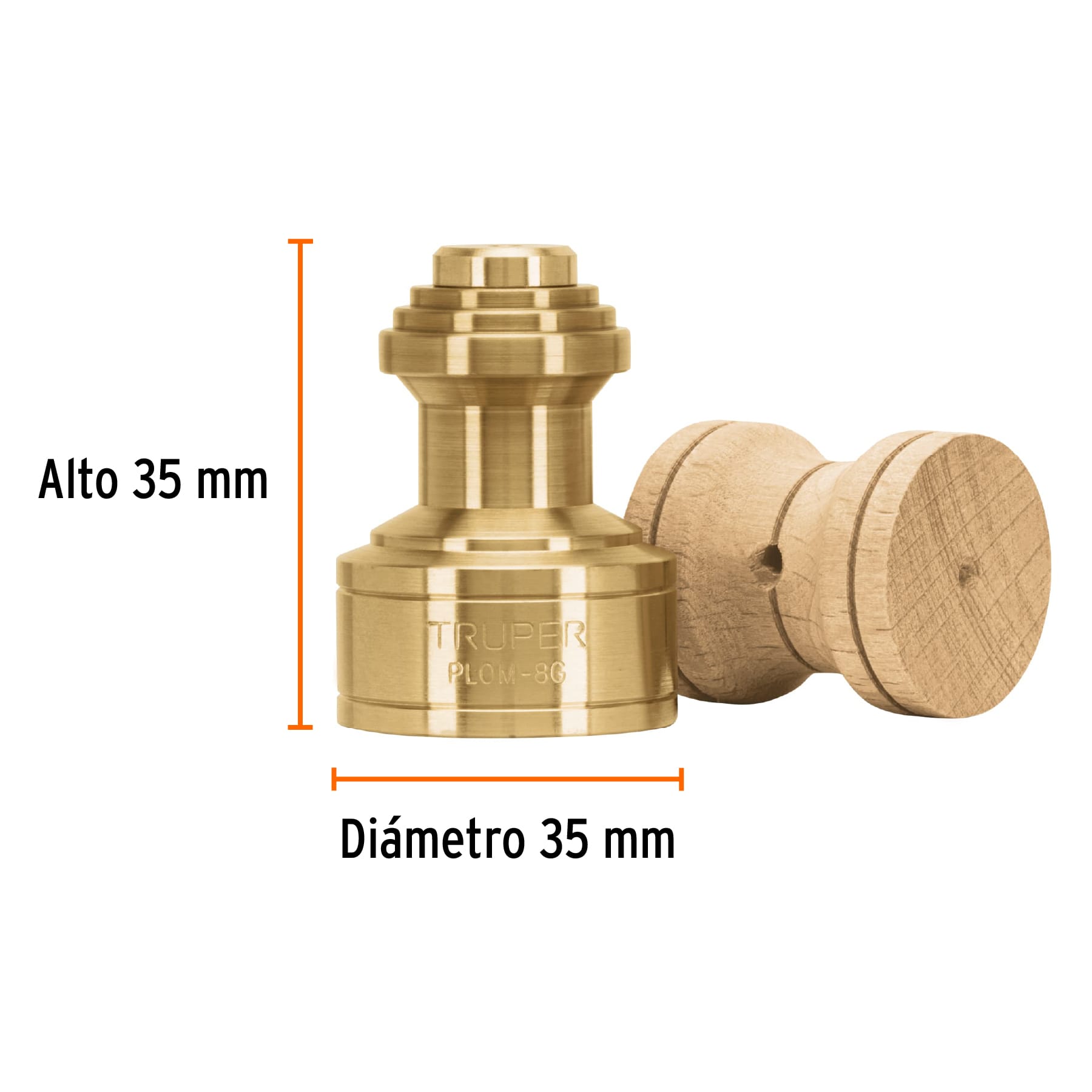 Plomada de latón 8 oz tipo Guatemala, TRUPER