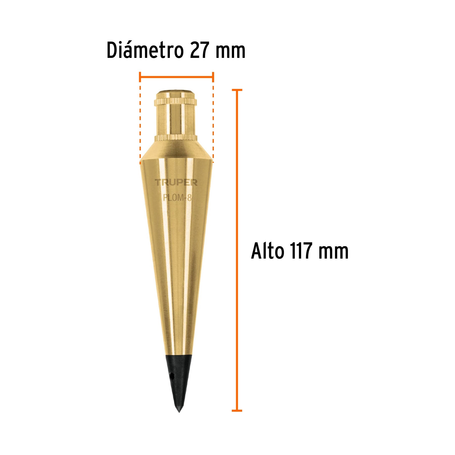 Plomada de latón 8 oz, TRUPER