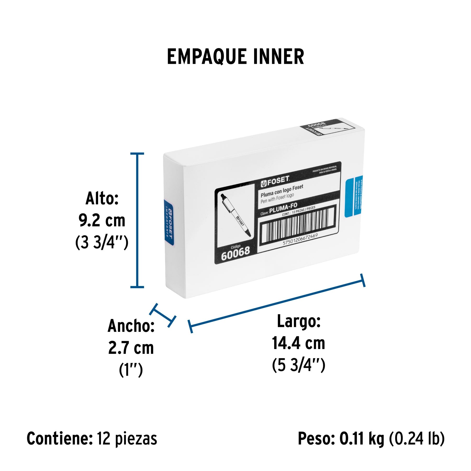 Pluma retráctil, FOSET - Empaque
