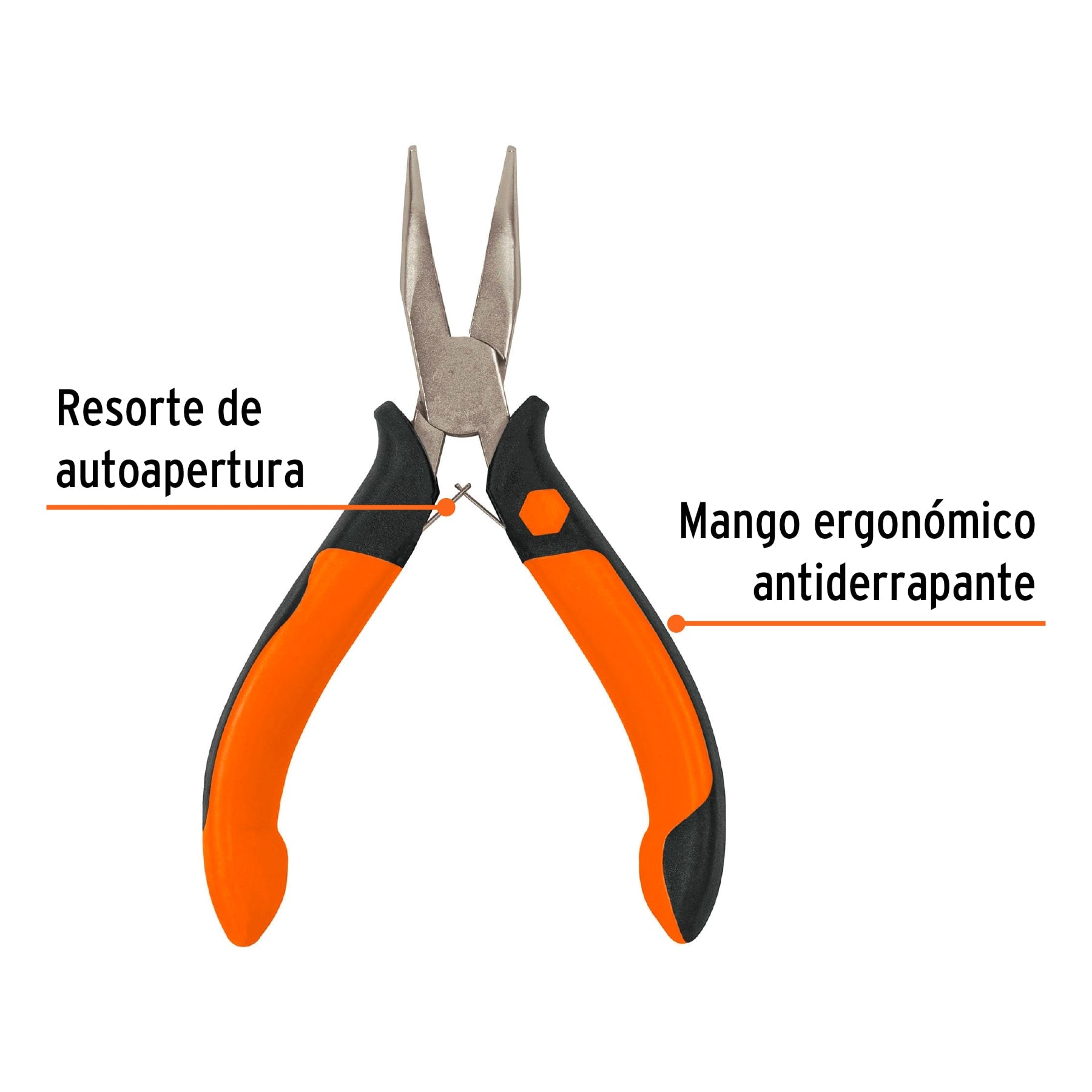 Mini pinza de punta curva 5" mango Comfort Grip, TRUPER