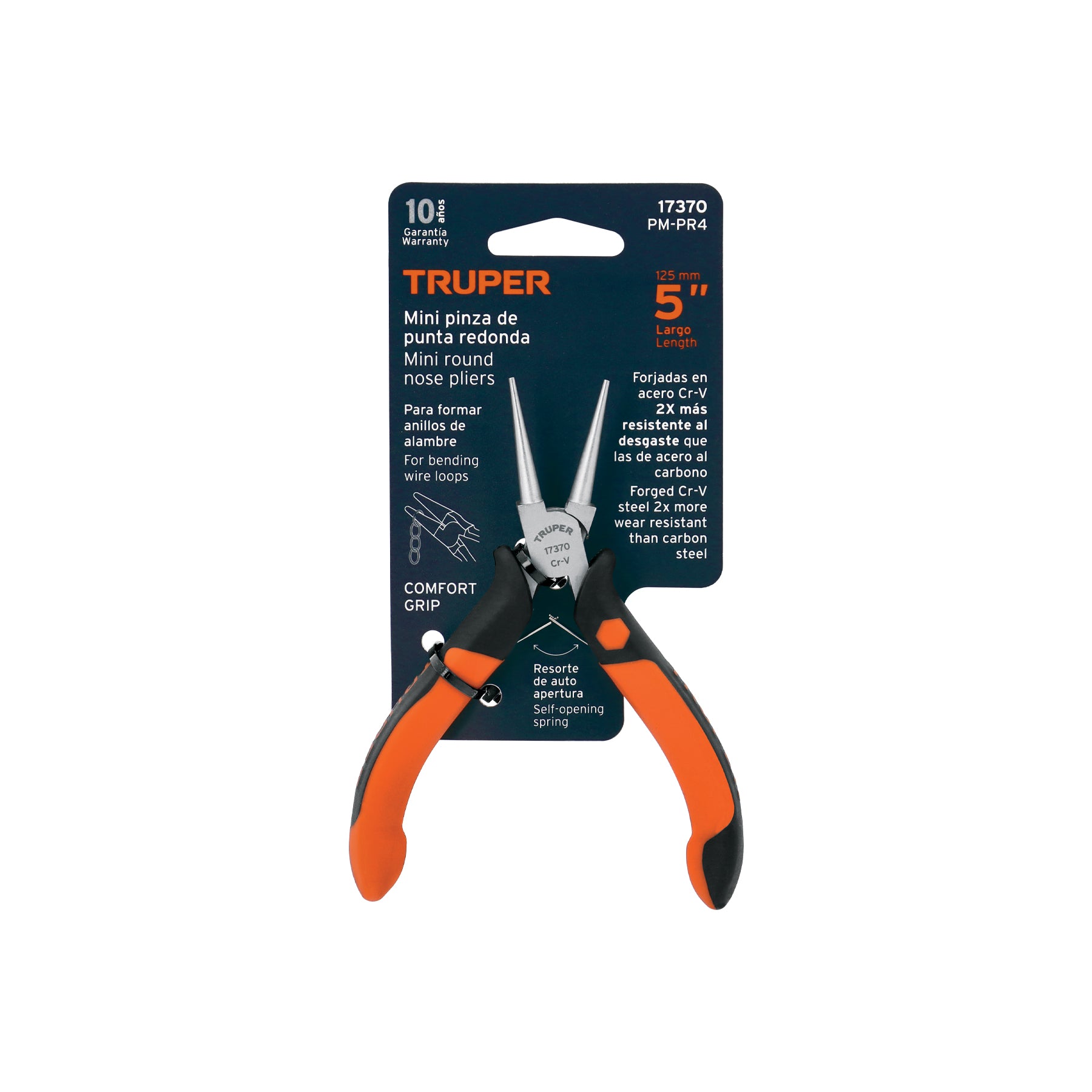 Mini pinza de punta redonda 5" mango Comfort Grip, TRUPER