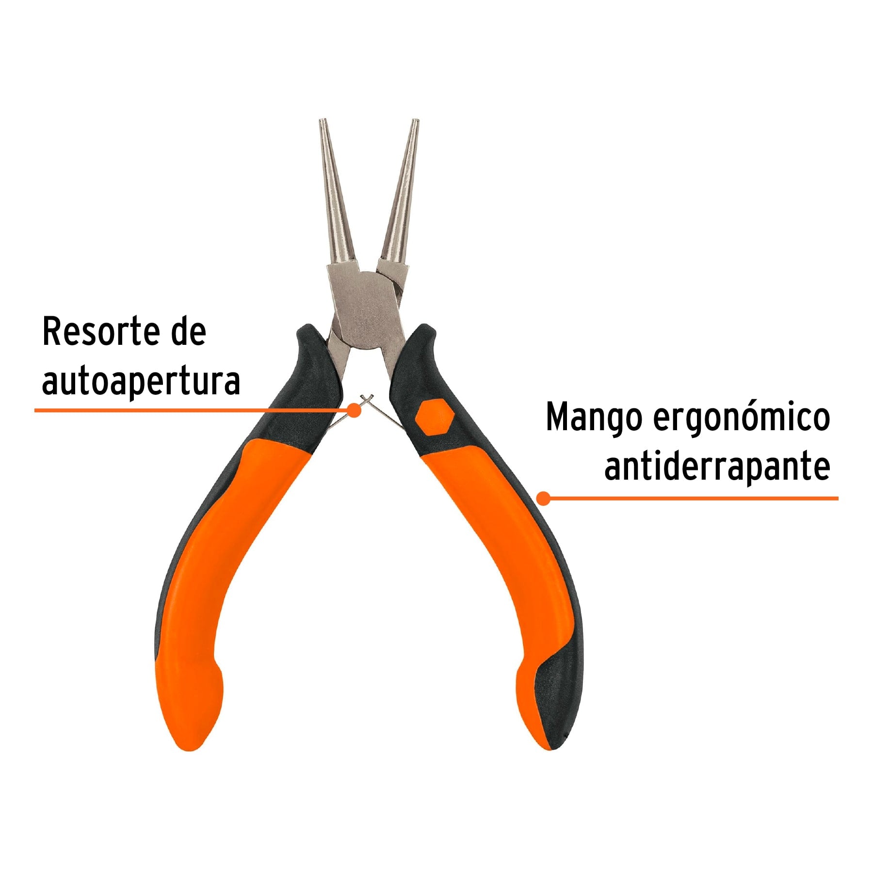 Mini pinza de punta redonda 5" mango Comfort Grip, TRUPER