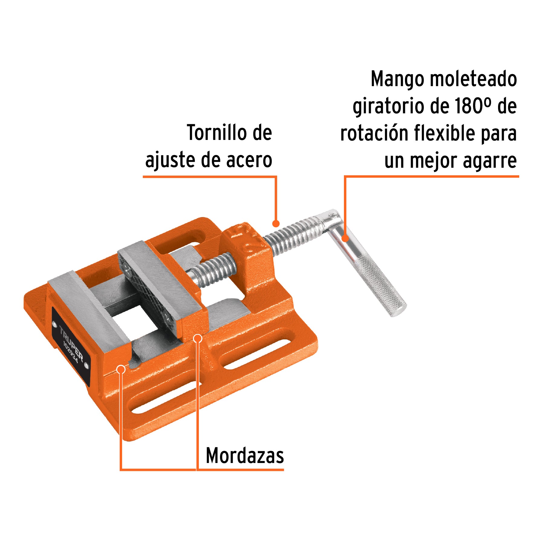 Prensa morsa plana, apertura 2-1/2" (65 mm), TRUPER