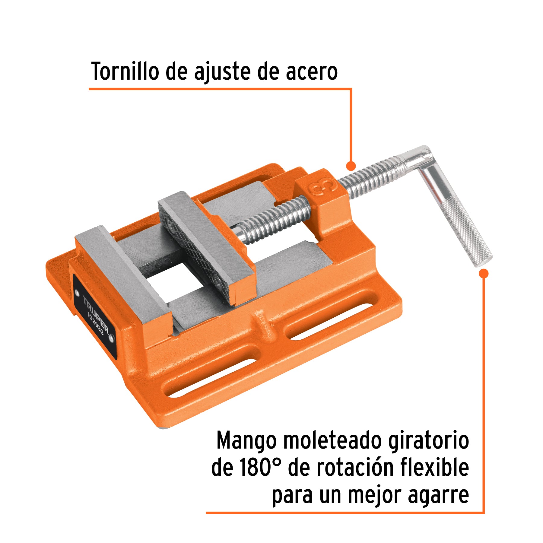 Prensa morsa plana, apertura 3" (75 mm), TRUPER