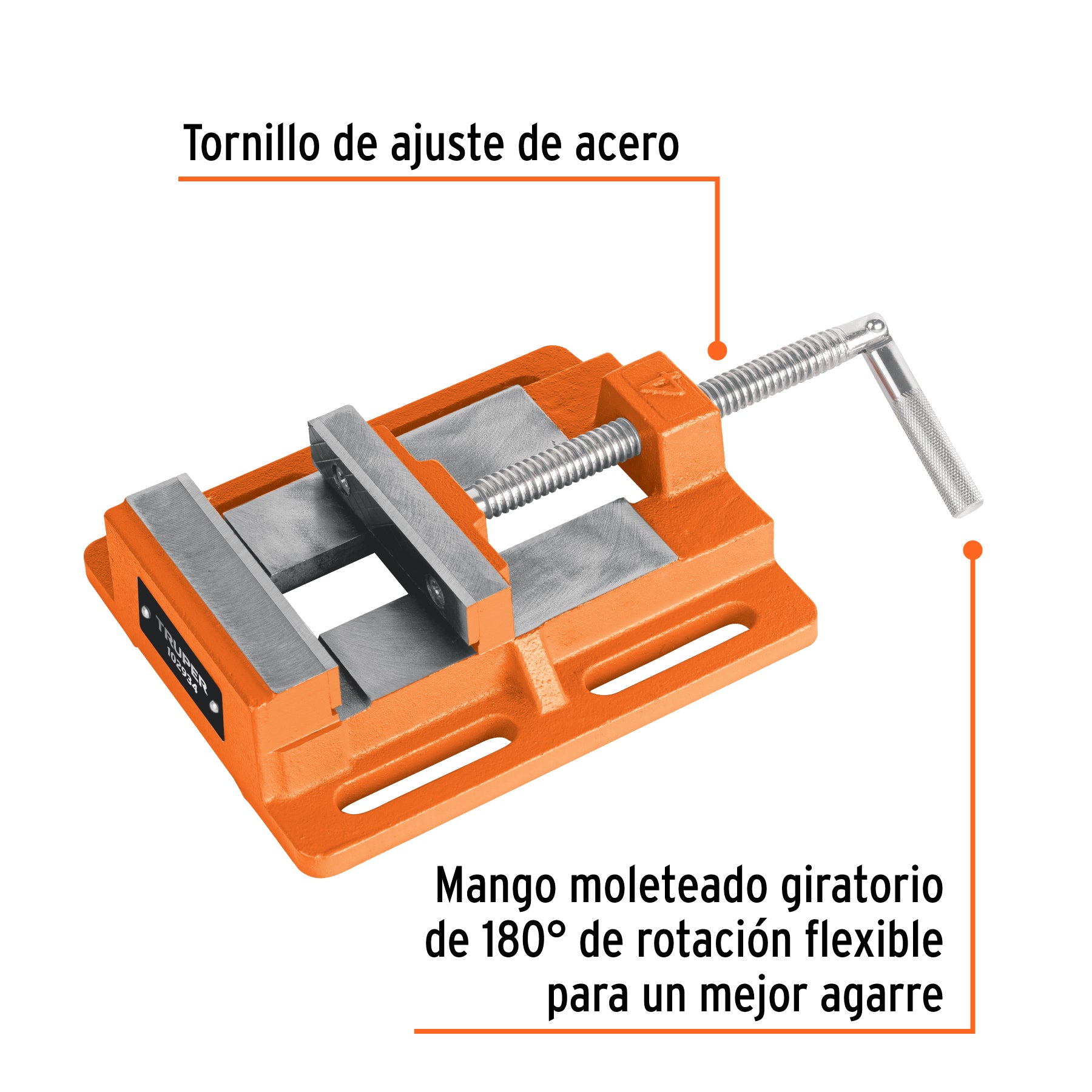Prensa morsa plana, apertura 4" (100 mm), TRUPER