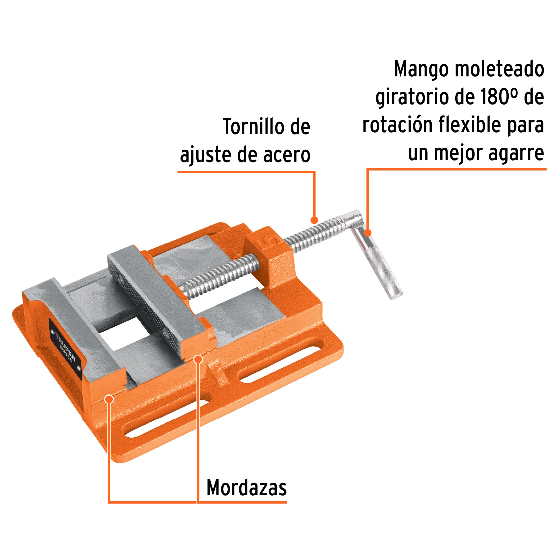 Prensa morsa plana, apertura 5" (125 mm), TRUPER
