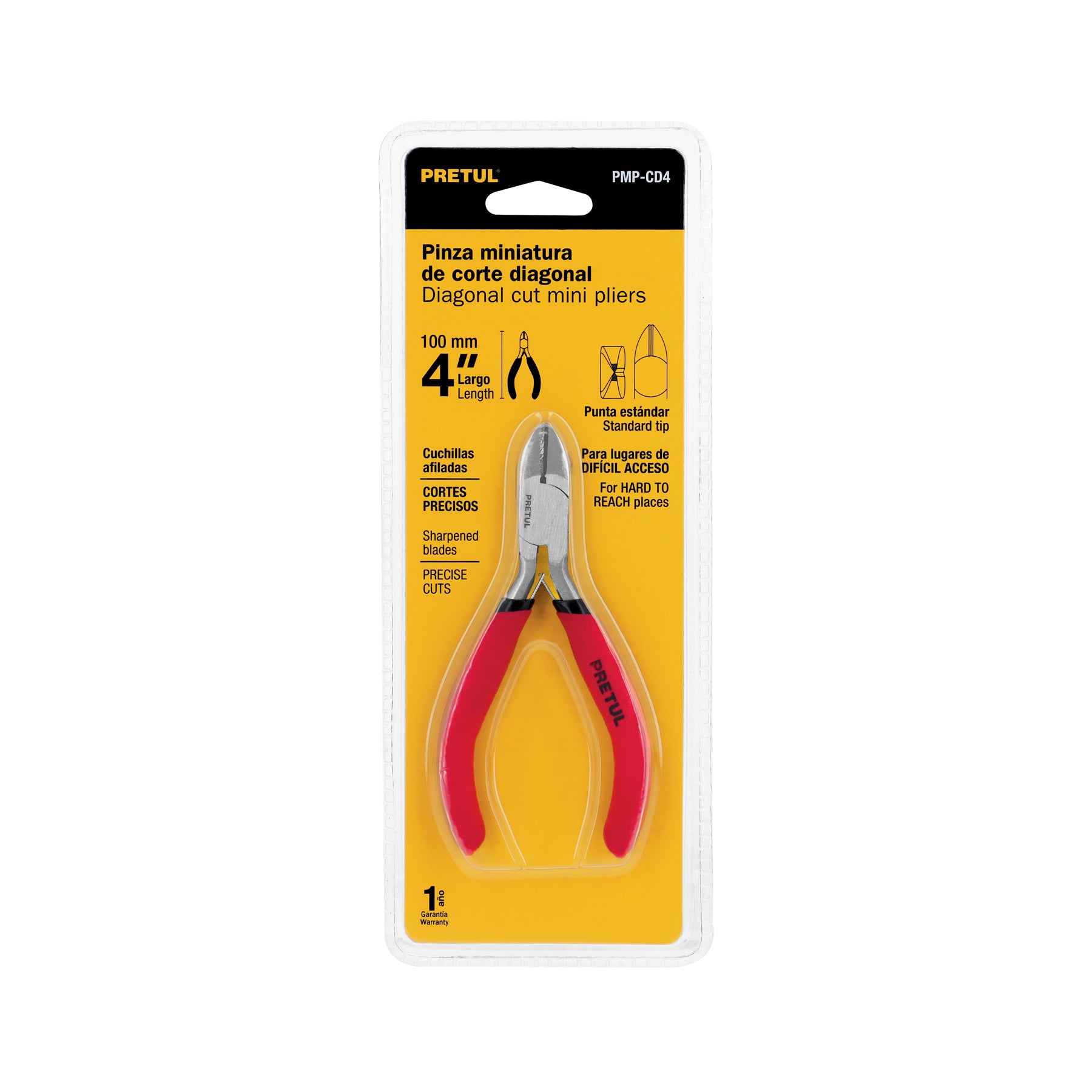Mini pinza de corte diagonal 4", PRETUL