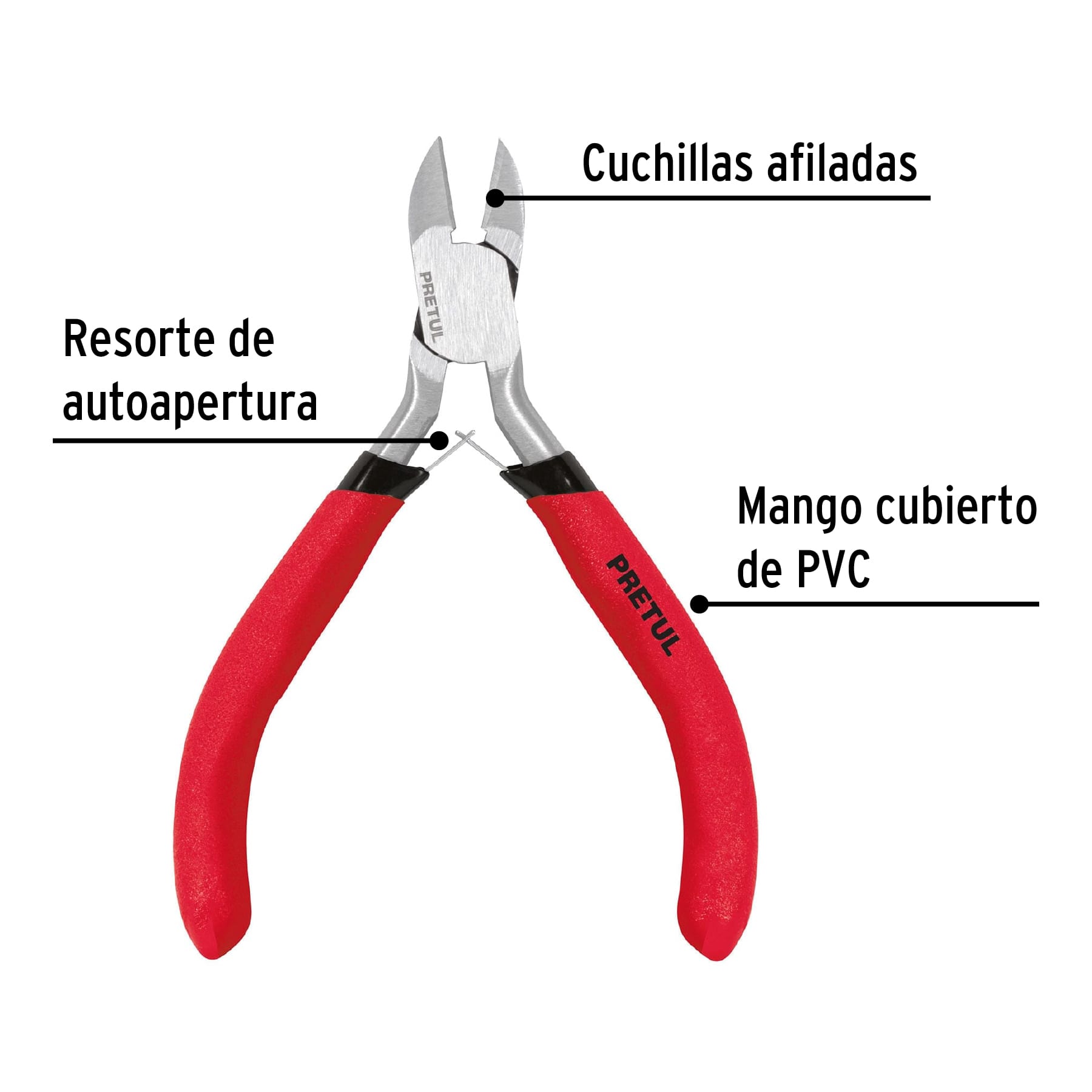Mini pinza de corte diagonal 4", PRETUL