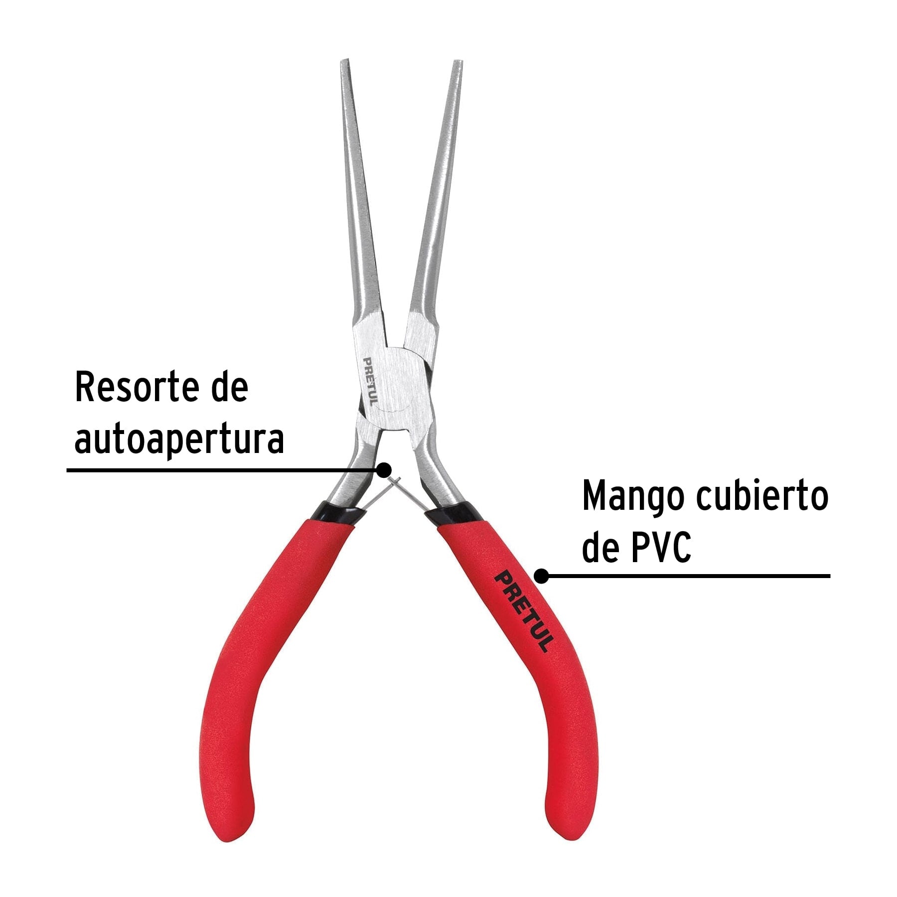 Mini pinza de punta de aguja 6", PRETUL
