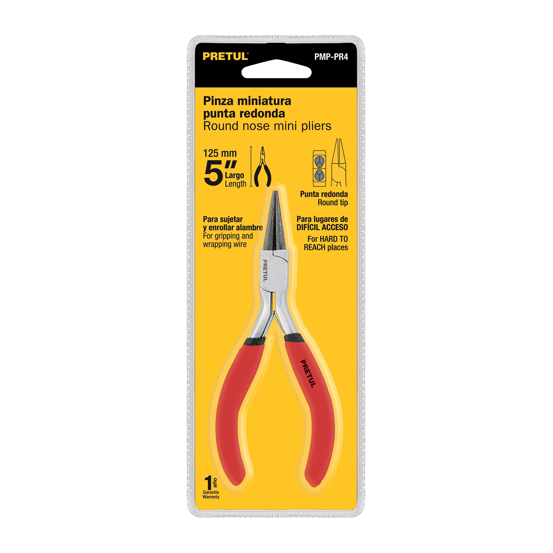 Mini pinza de punta redonda 5", PRETUL