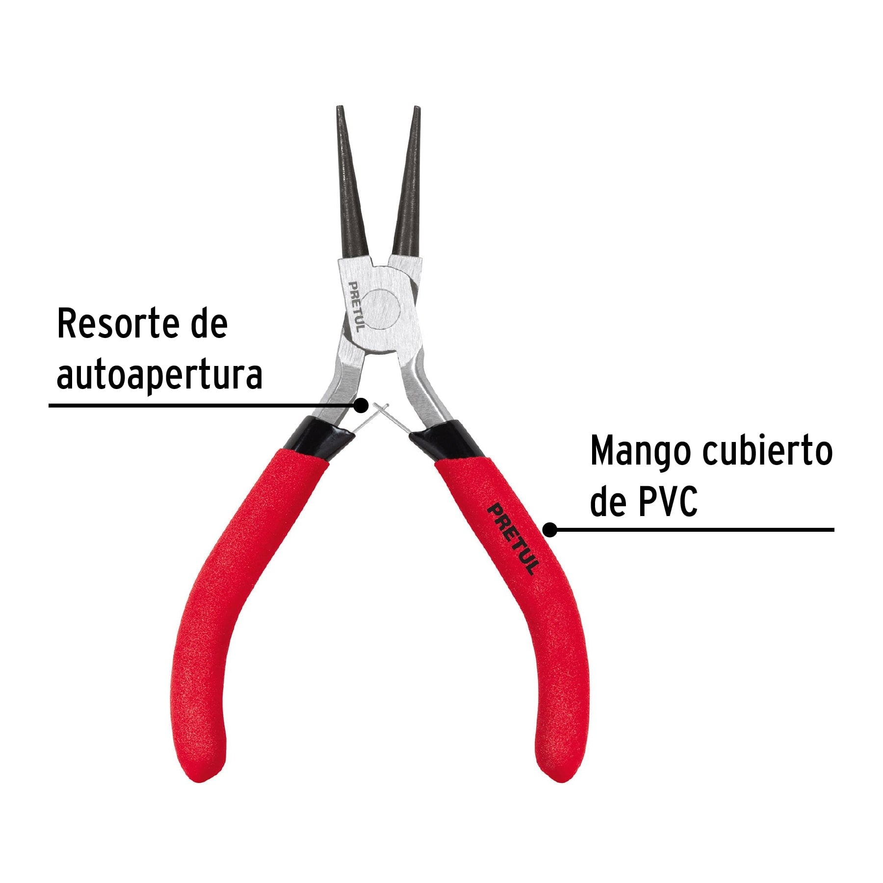 Mini pinza de punta redonda 5", PRETUL