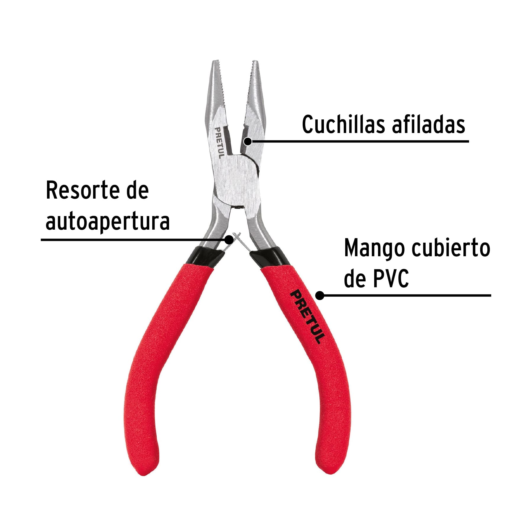 Mini pinza de punta y corte 5", PRETUL