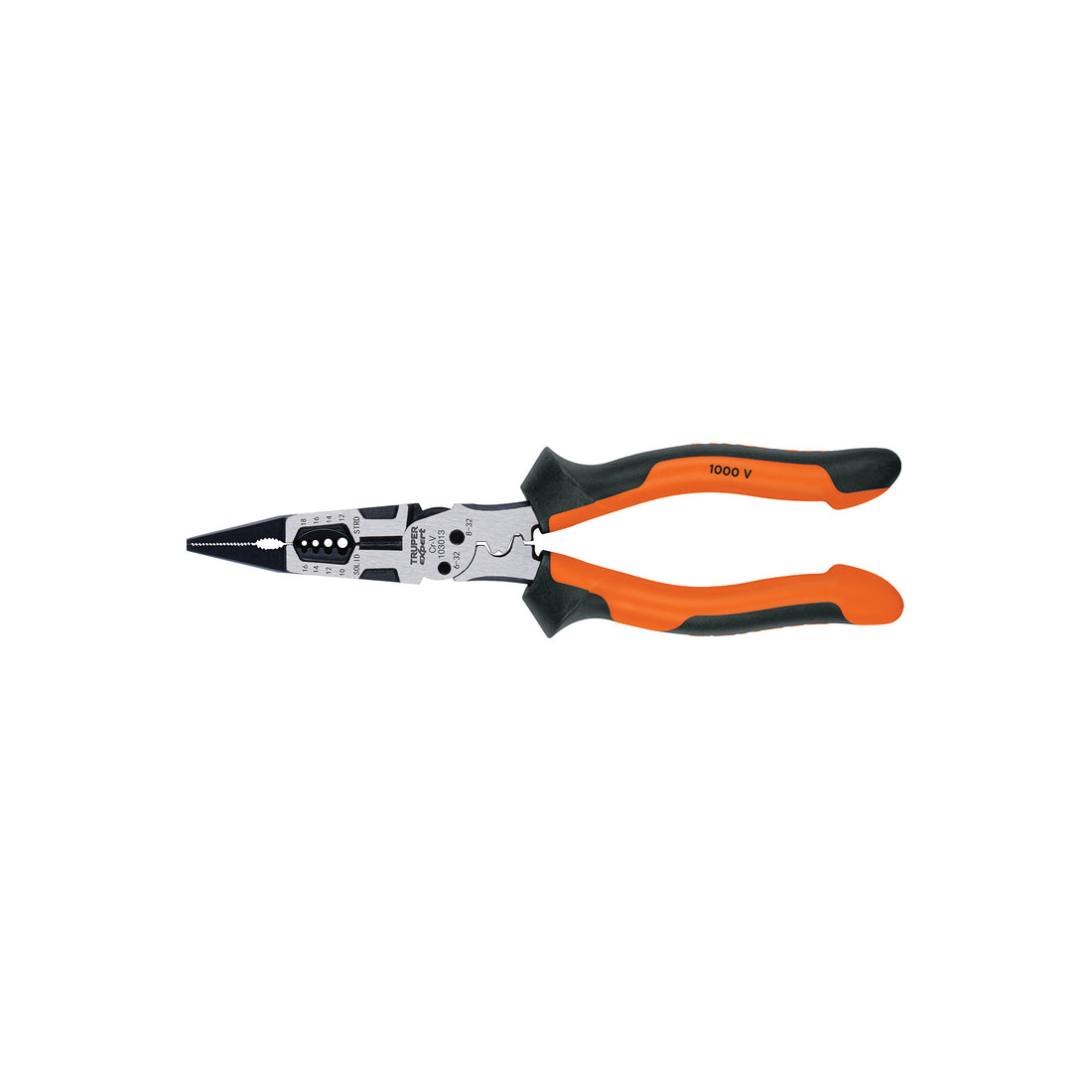 Pinza multiuso 8" punta larga, comfort grip, TRUPER expert