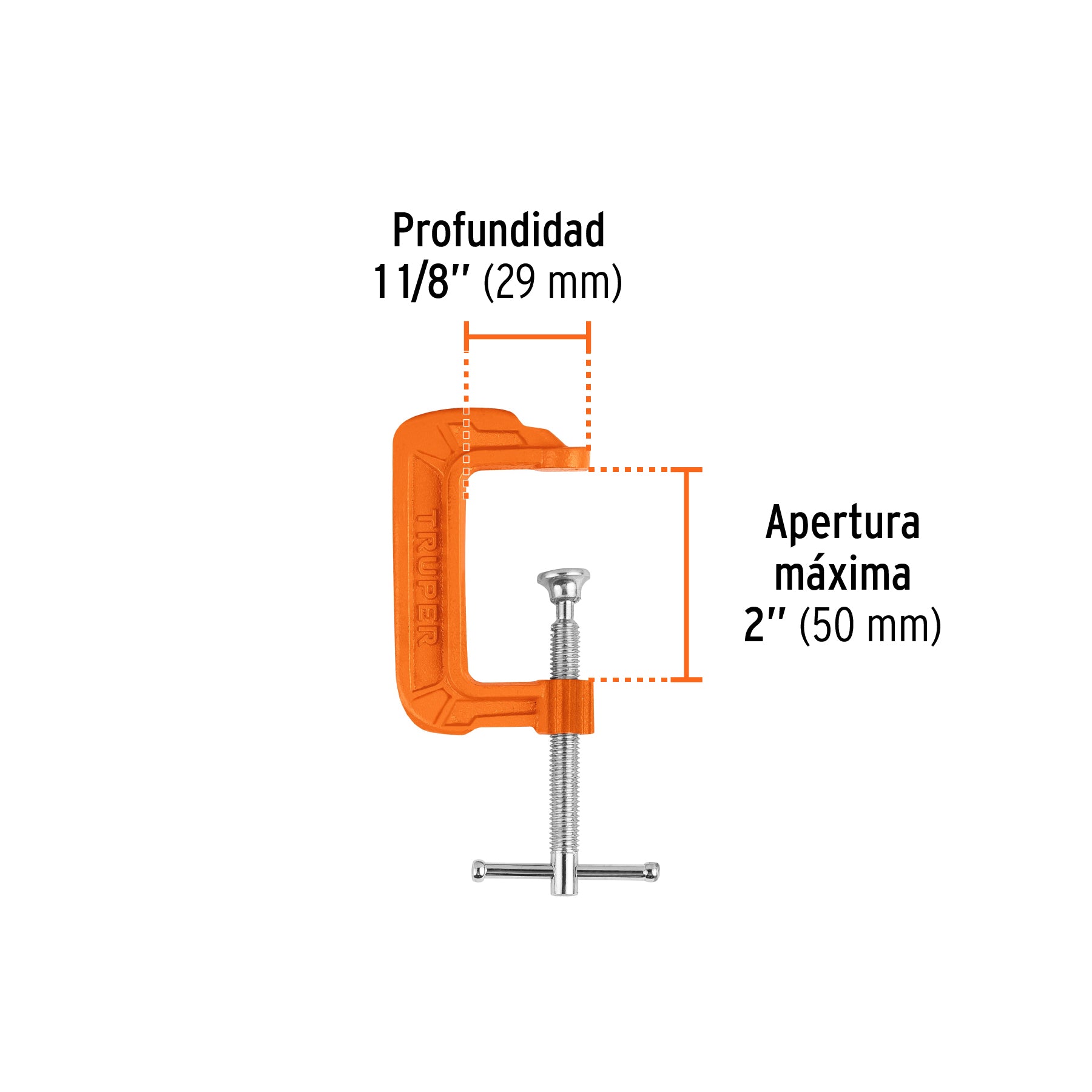 Prensa 2" de hierro dúctil para carpintería, TRUPER