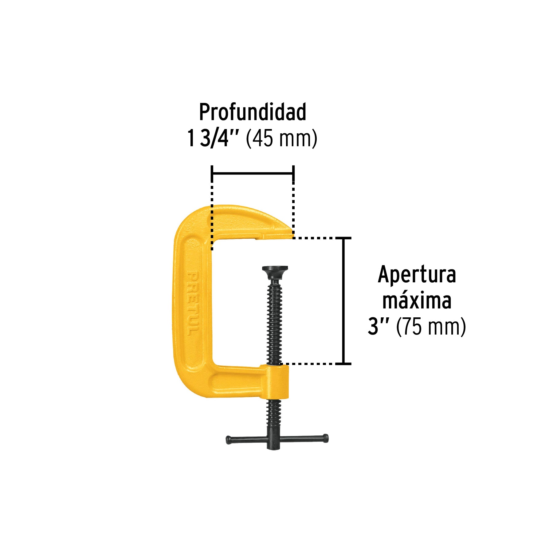 Prensa 3" de hierro dúctil para carpintería, PRETUL